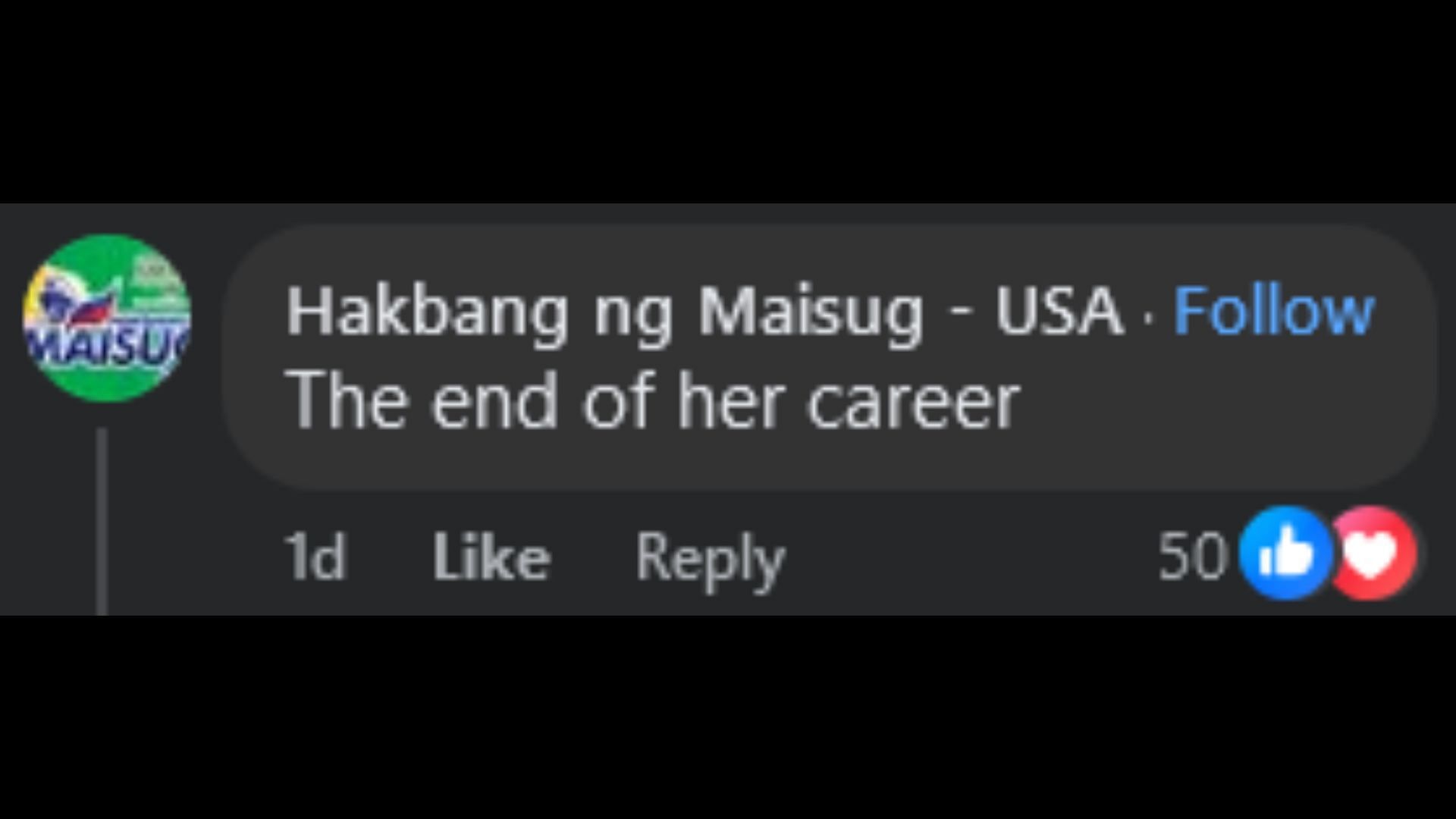 Netizens reacted after Maris lost her endorsements (Image via Facebook / @pep.ph)