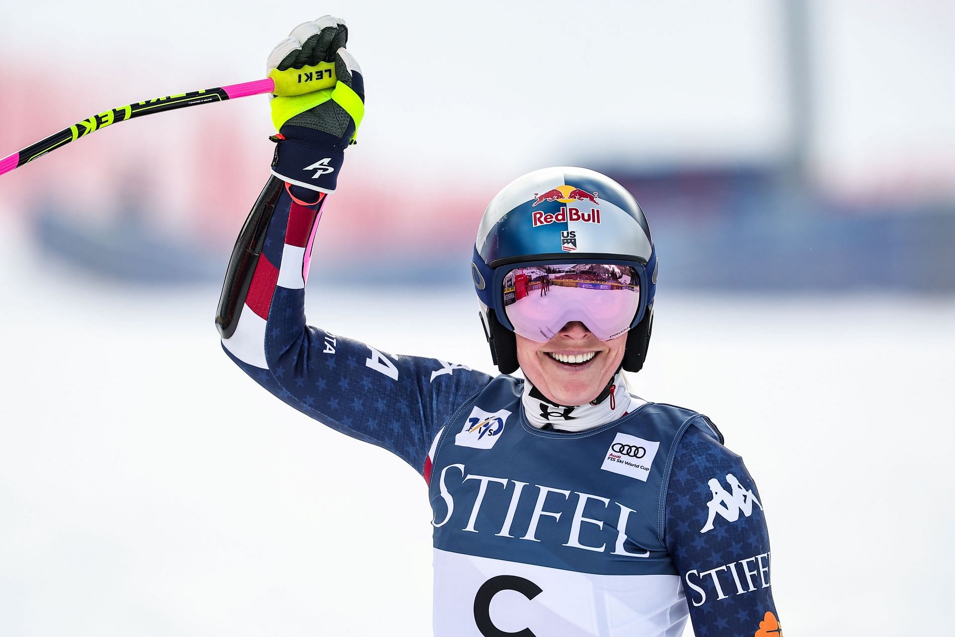 Vonn during the STIFEL Birds of Prey Super-G event at the Beaver Creek Mountain resort (Image via: Getty Images)