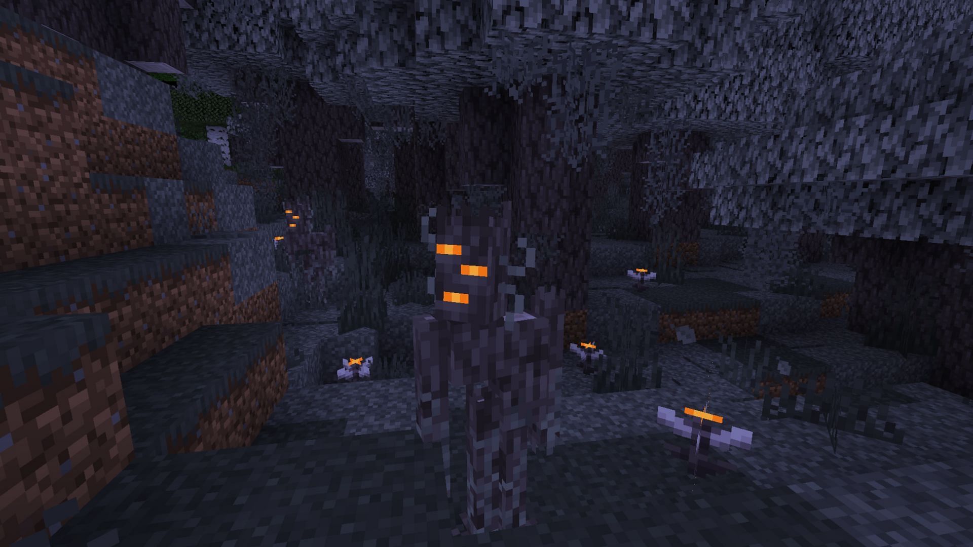 Night Vision Shaders is one of the best shaders for the Minecraft Pale Garden if you prefer a less spooky atmosphere (Image via Mojang Studios || Iris Shaders/@LinusDev)