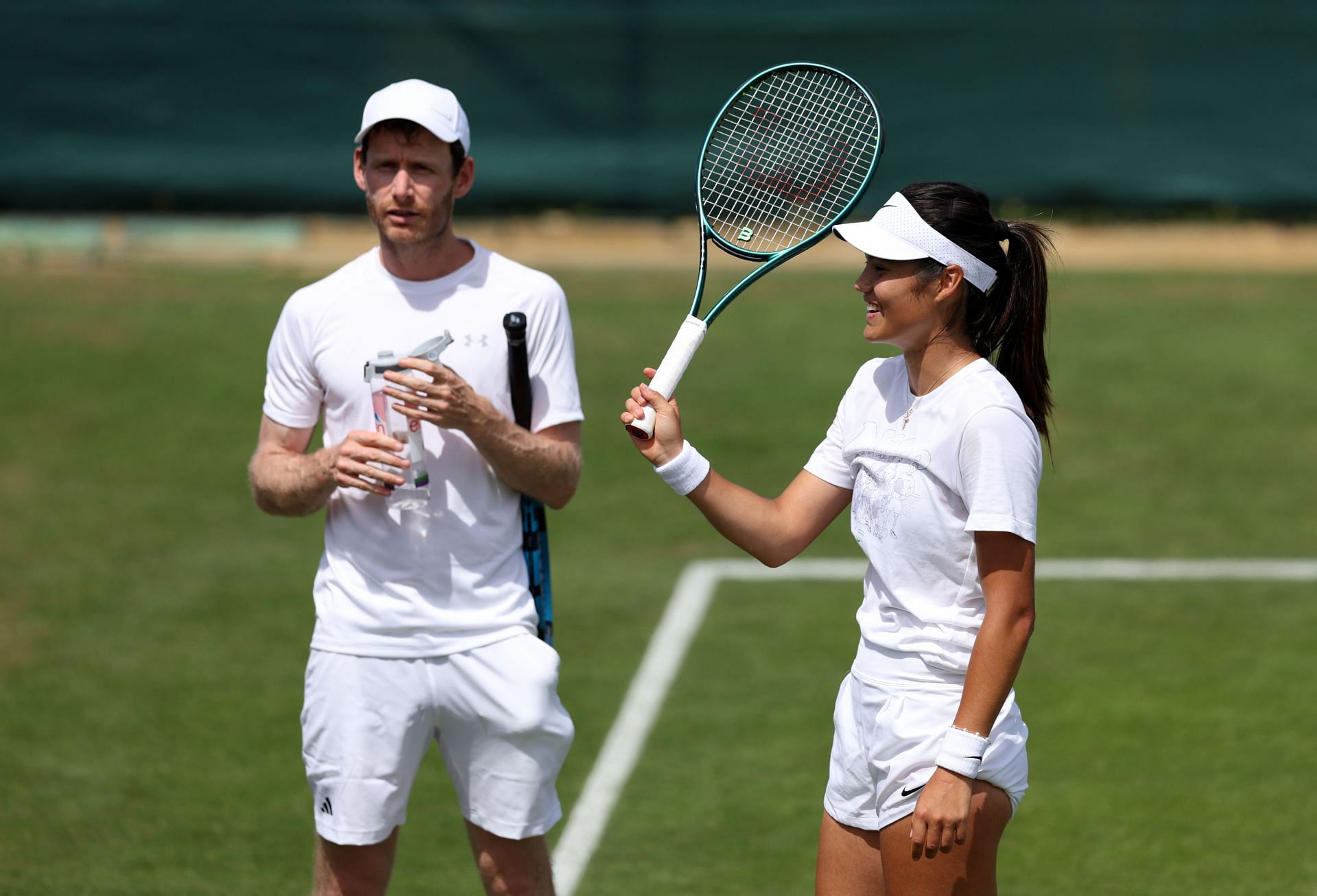 Raducanu pictured with Nick Cavaday at Wimbledon 2024 - Image Source: Getty