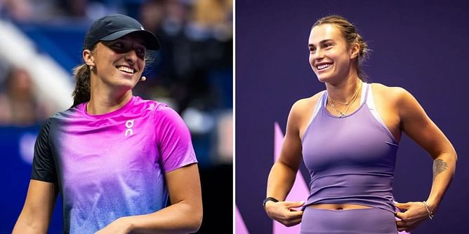 WATCH: Iga Swiatek & Aryna Sabalenka keep each 'on their toes' with fun-filled joint training session at WTL
