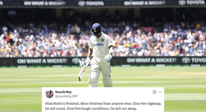 "Virat Kohli is finished" - Fans react as star batter departs for 5 in BGT 2024-25 4th Test