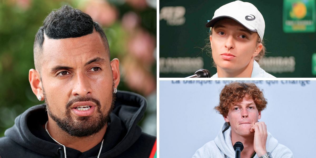 Nick Kyrgios (L), Iga Swiatek (top-right) &amp; Jannik Sinner (down-right) [Image Source: Getty Images]