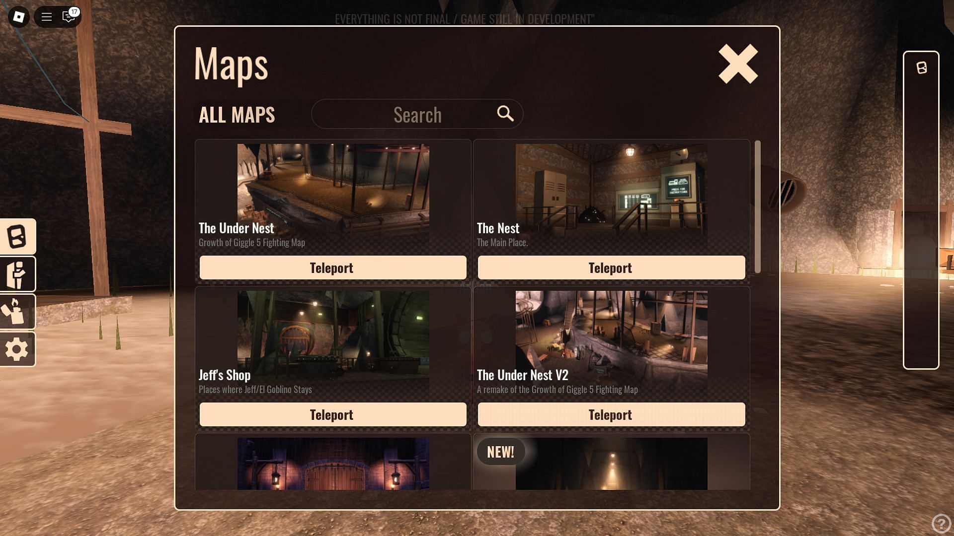 Maps Menu (Image via Roblox)