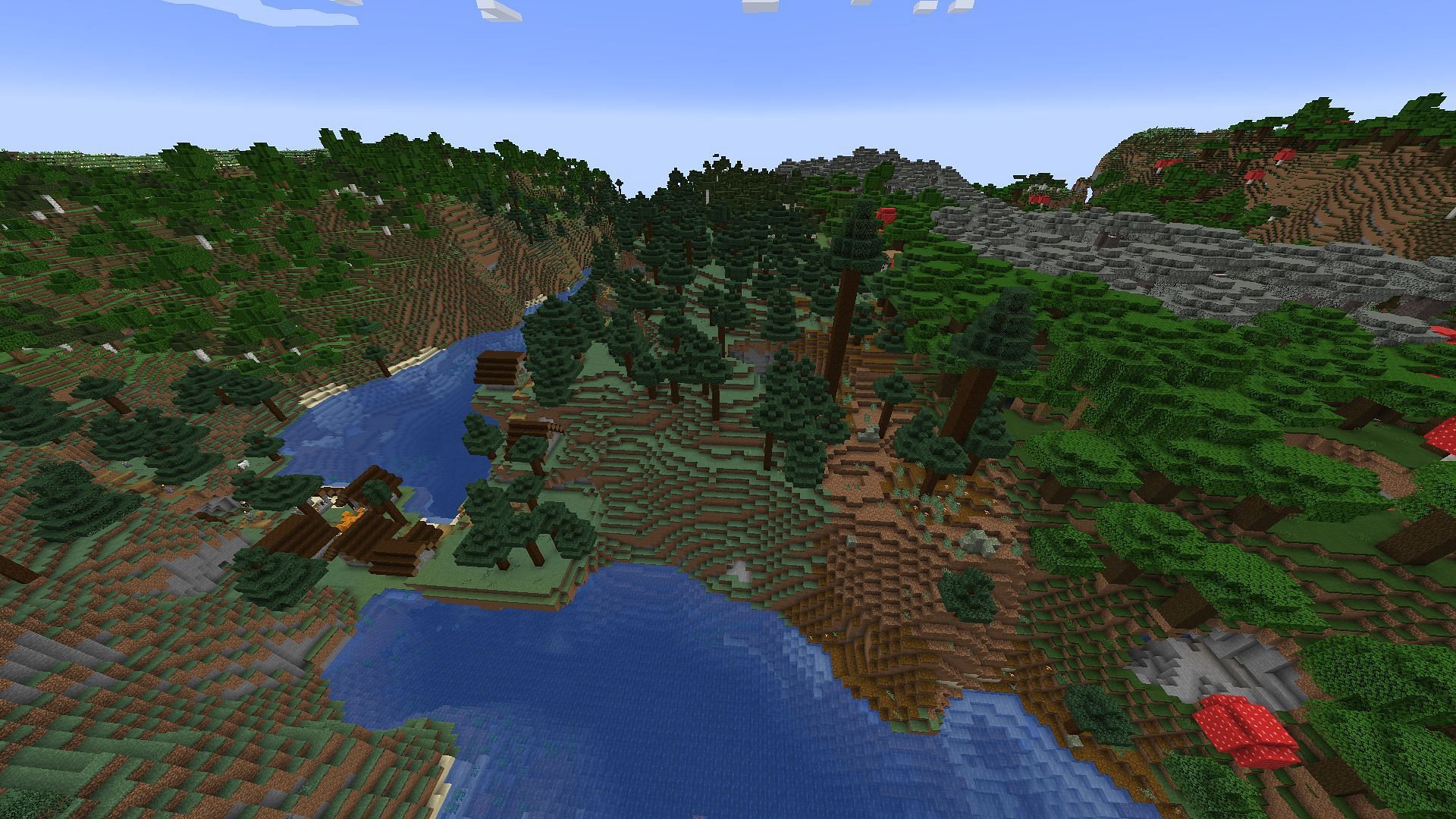 A taiga village close to Pale Garden (Image via Mojang)