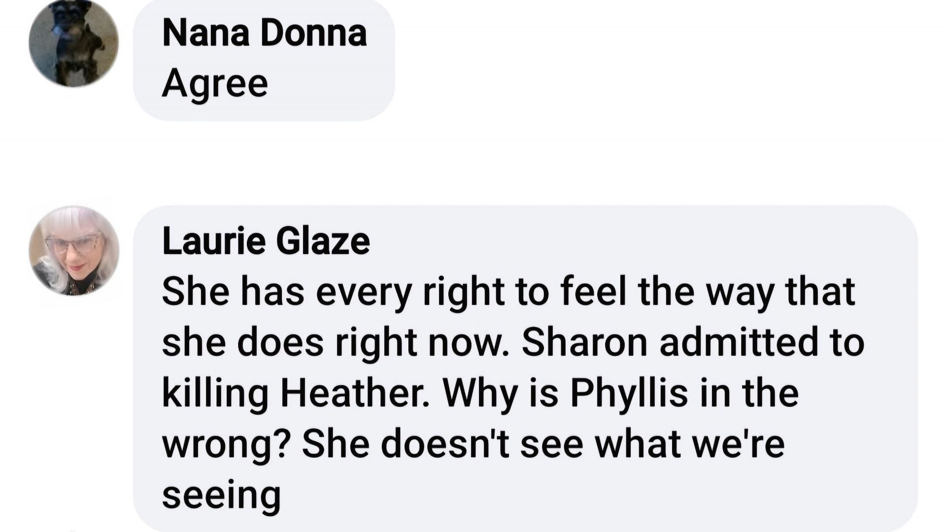 Audience members taking Phyllis&#039; side (via Betty Williams / Facebook)