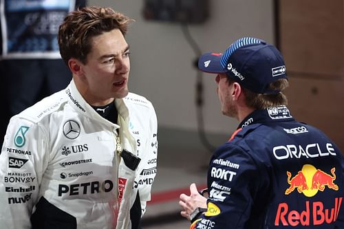 George Russell and Max Verstappen at the 2024 Qatar Grand Prix Qualifying - Source: Getty