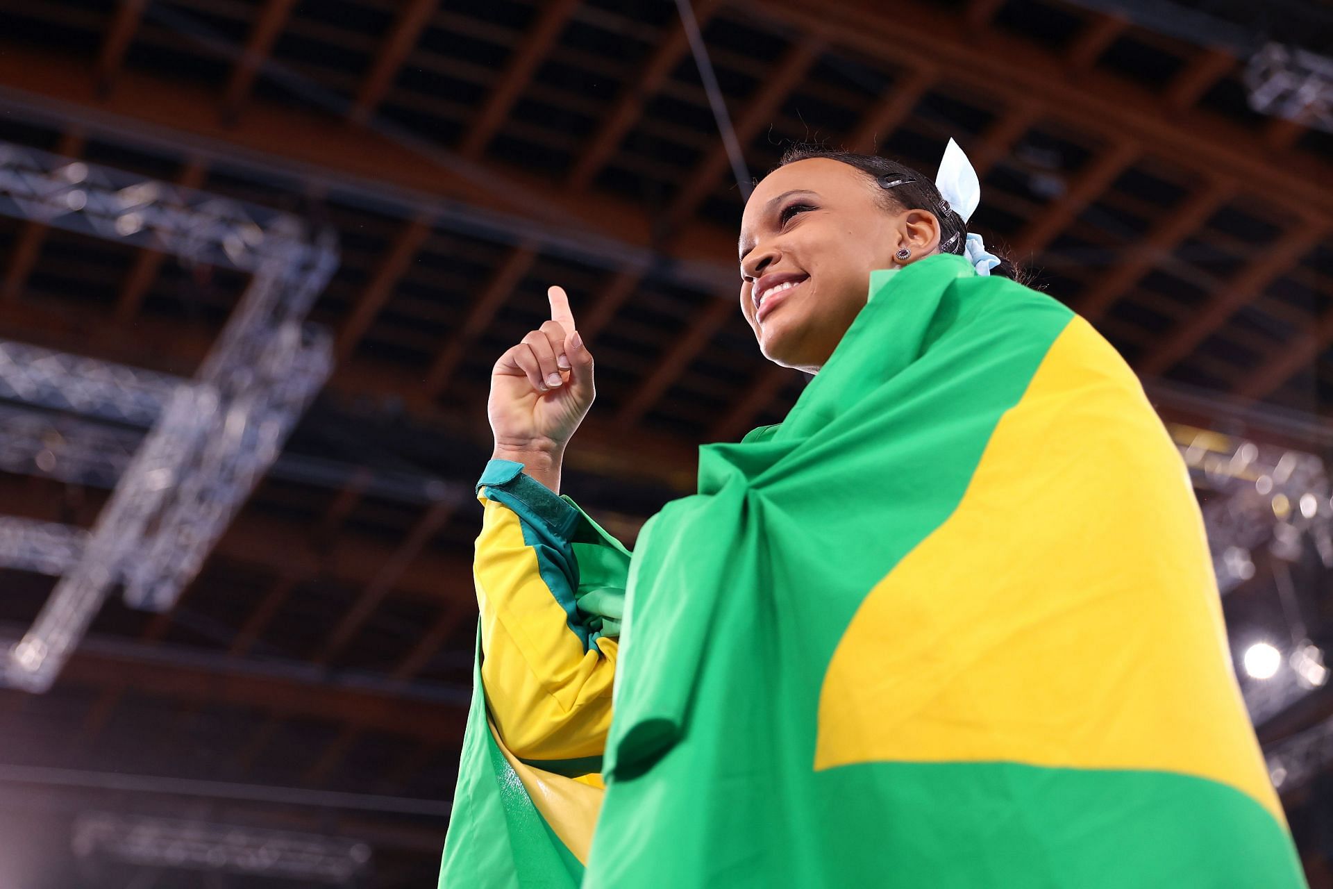 Andrade at the Ariake Gymnastics Center after the Women&#039;s Vault finals during the 2020 Tokyo Olympics (Image via: Getty Images)