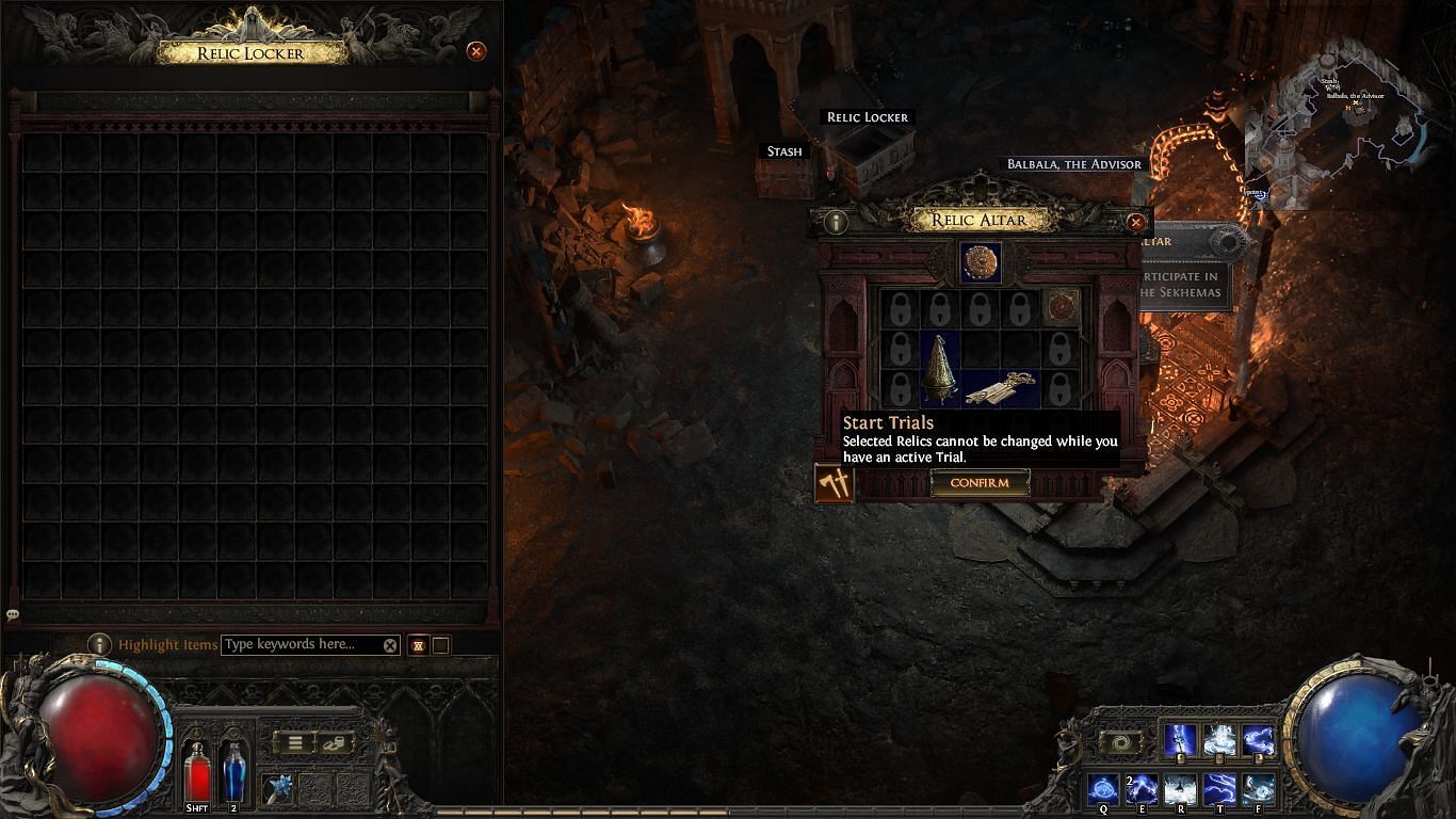 You can slot up to three Relics here (Image via GGG)