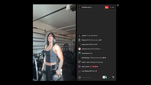 CM Punk's comment on Rhea Ripley's Insta live! [Image credit: Rhea Ripley's Instagram]