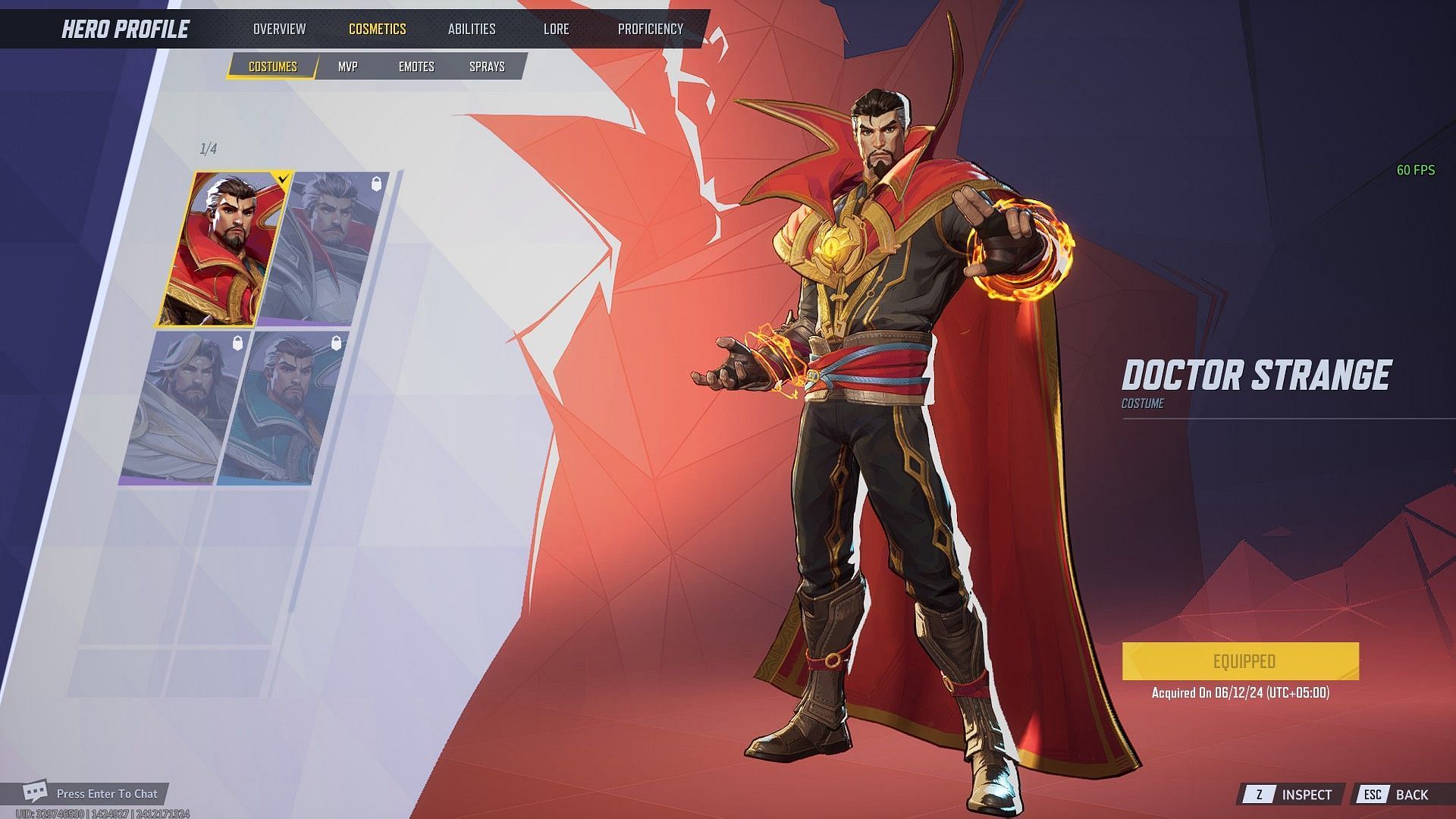 Default Dr. Strange skin (Image via NetEase Games)