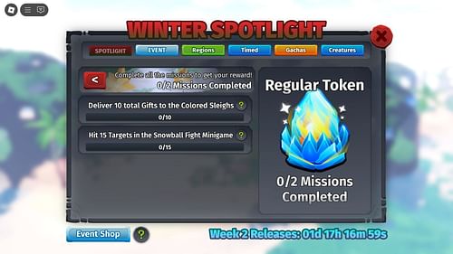 The regular Token missions (Image via Roblox)