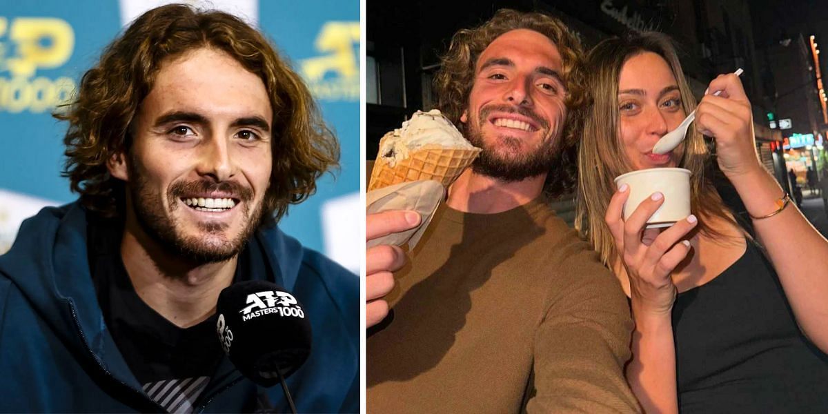 Stefanos Tsitsipas (L) with his girlfriend Paula Badosa (R) [Image Source: Getty Images, Instagram/@stefanostsitsipas98]