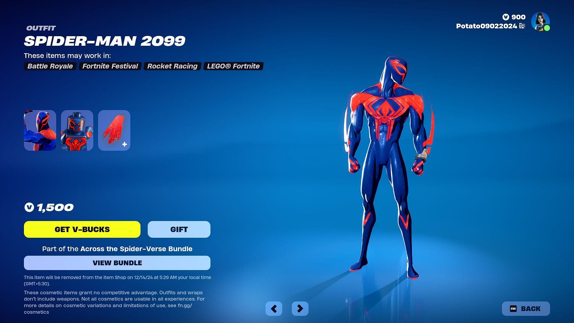 Spider-Man 2099 (Outfit) (Image via Epic Games)