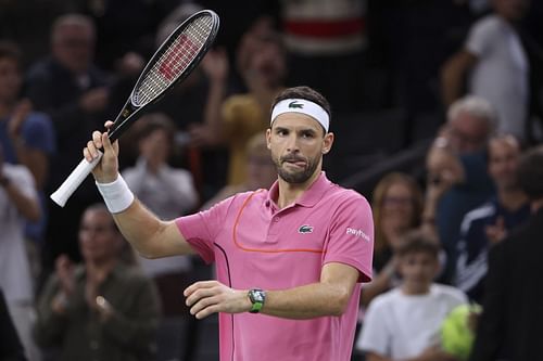 Grigor Dimitrov at the 2024 Rolex Paris Masters. (Source: Getty)