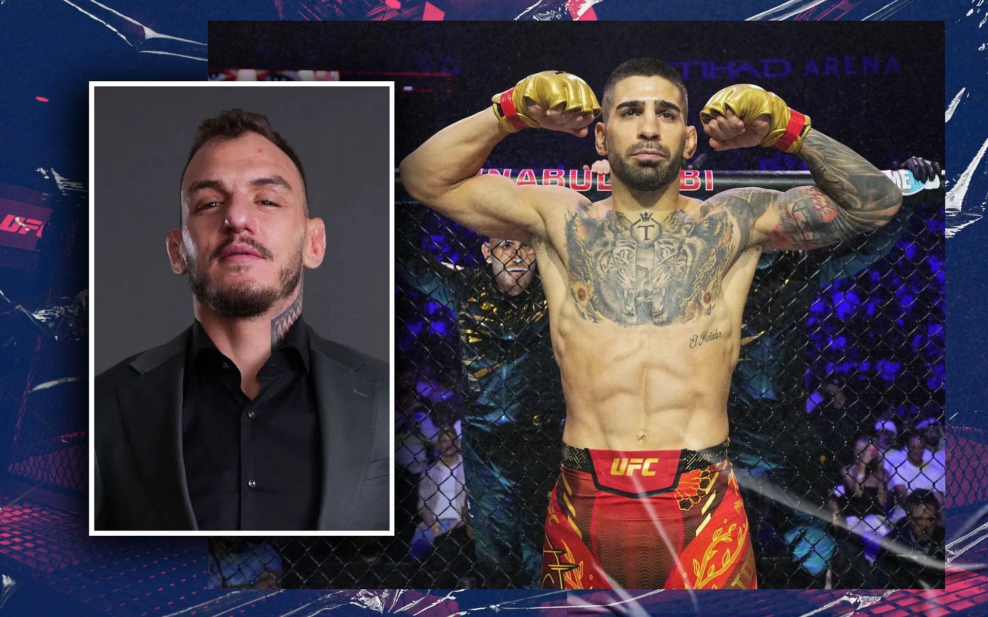 Renato Moicano (inset) weighs in on Ilia Topuria