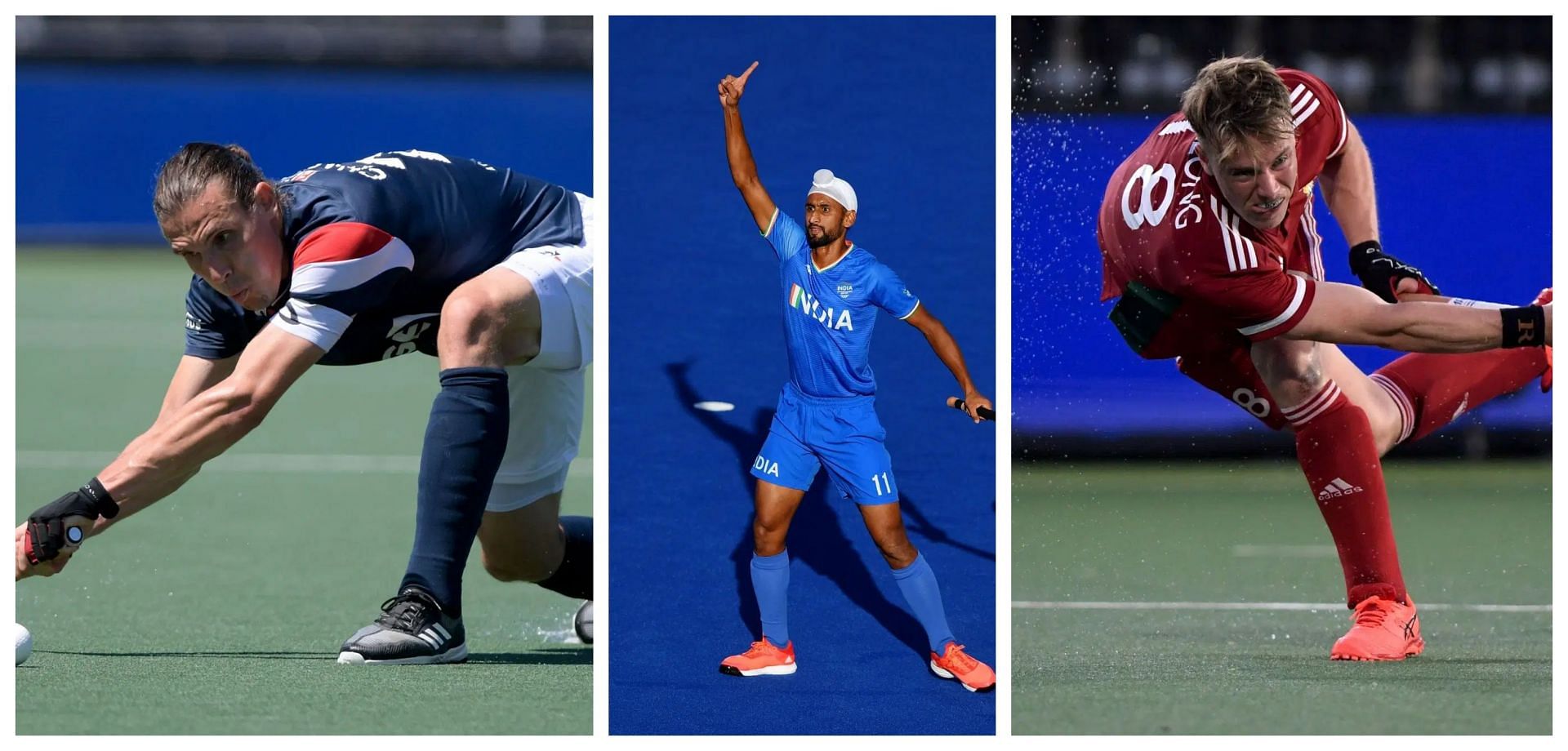 Victor Charlet, Mandeep Singh, and Gareth Furlong will be in action on the opening day of the HIL - Source: Getty