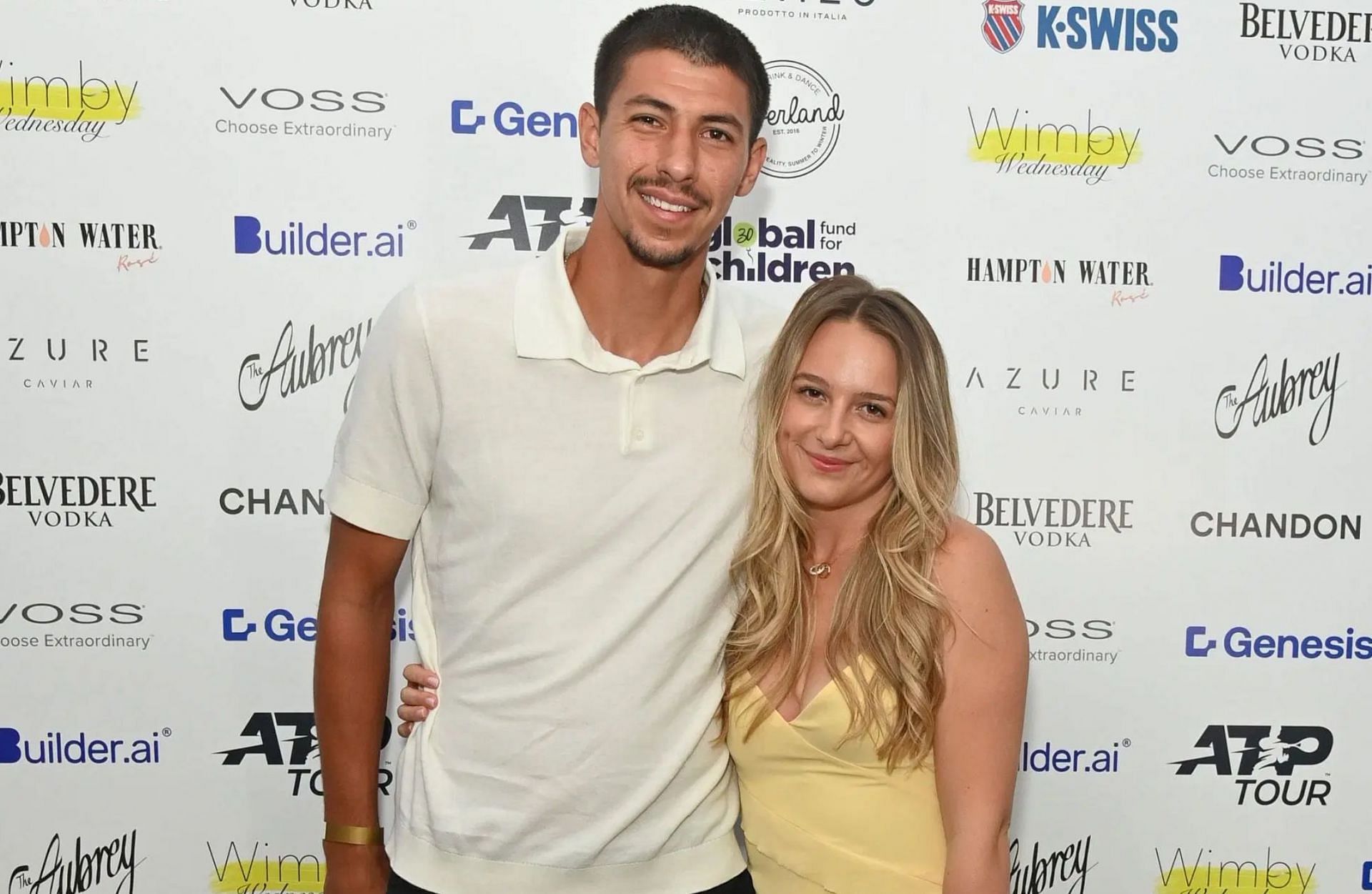 Alexei Popyrin pictured with Amy Pederick in London - Image Source: Getty