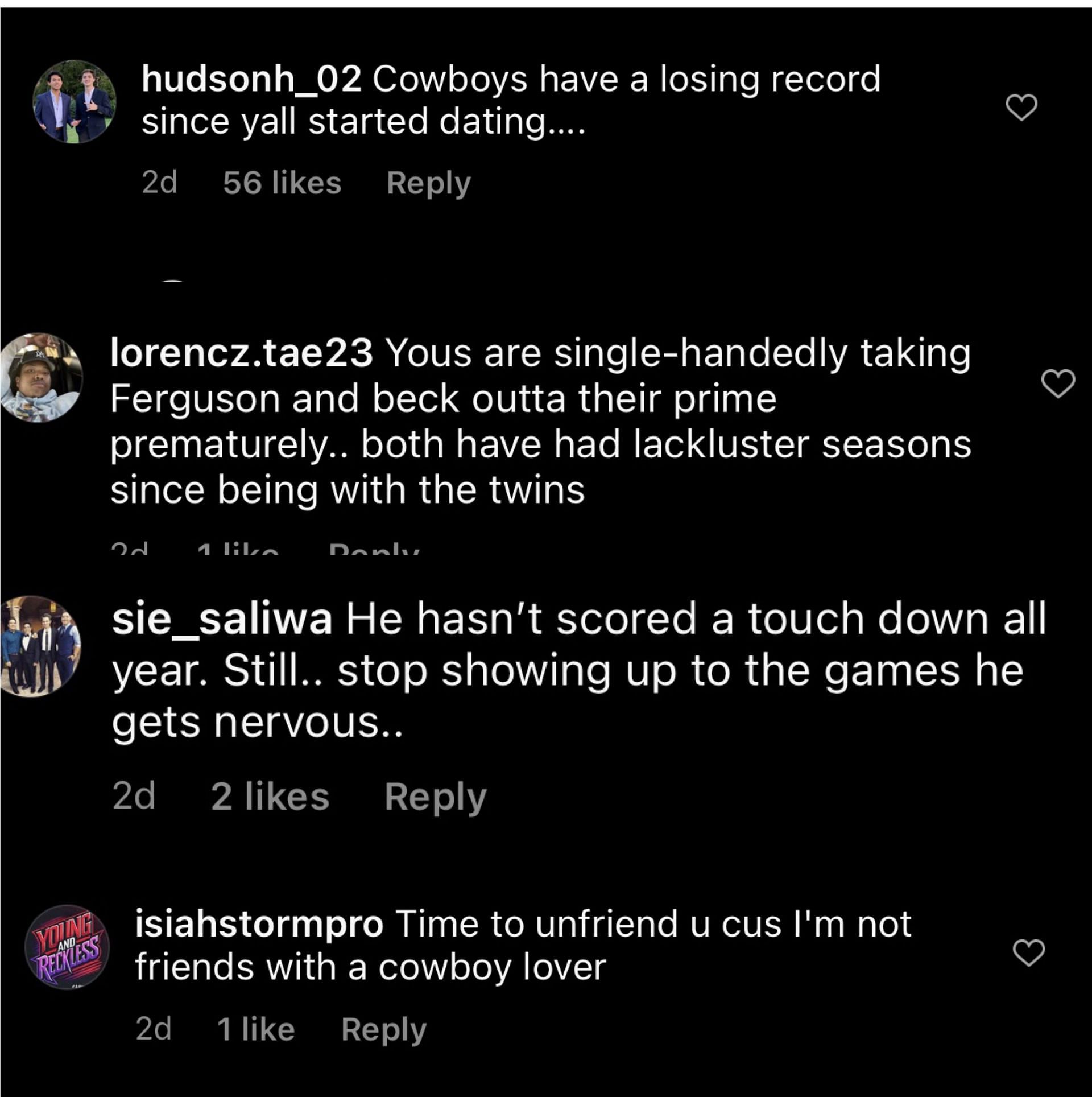 Fans blame Haley Cavinder for Dallas Cowboys poor form over relationship with Jake Ferguson. [Image via @haleycavinder on Instagram]