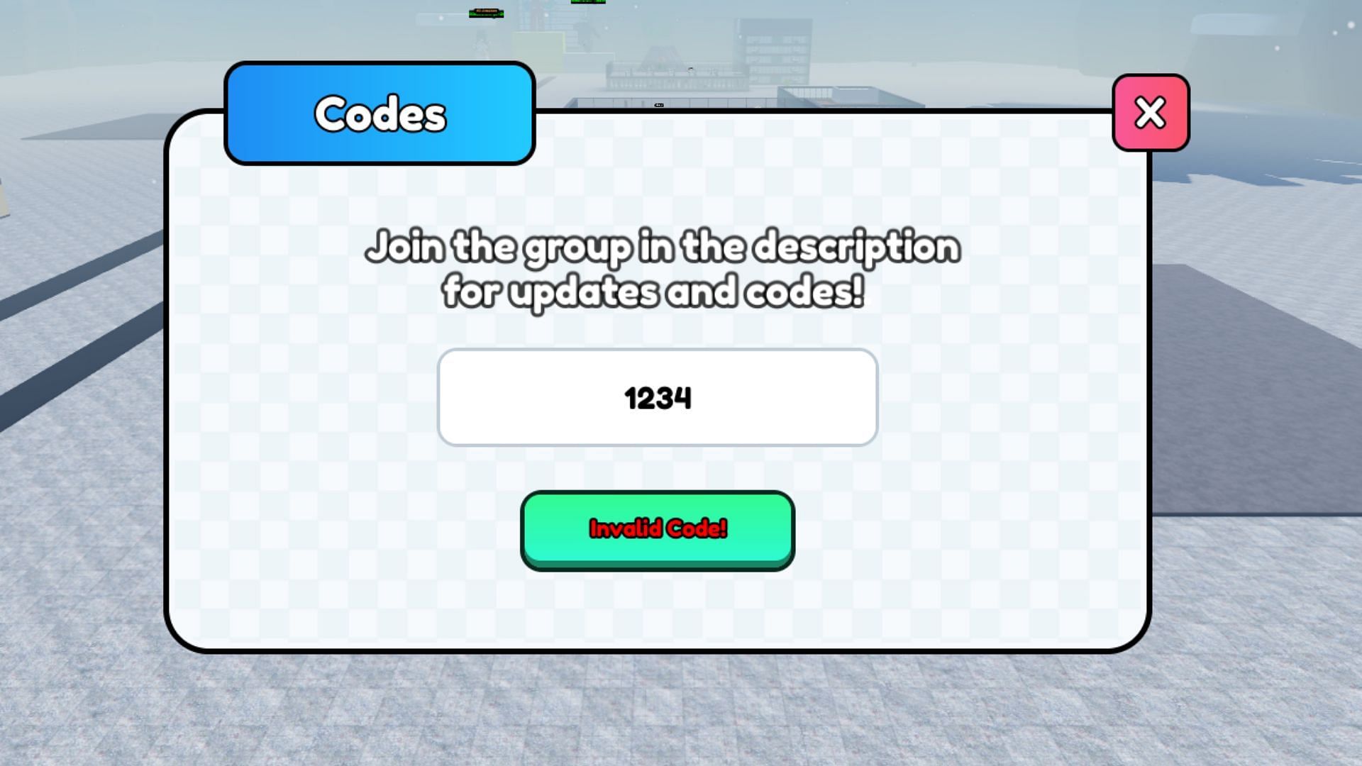 Dropper Incremental Tycoon invalid code issue (Image via Roblox)