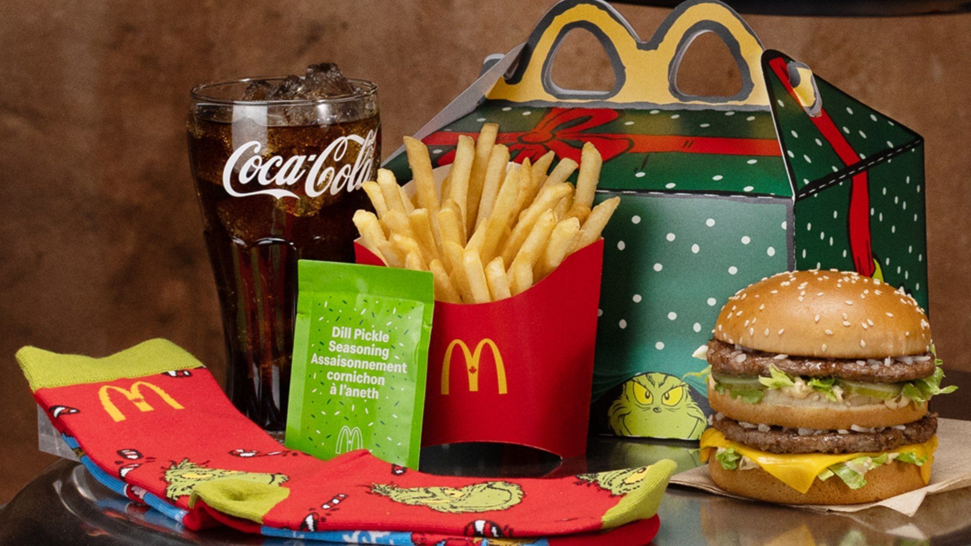 A picture of the McDonald&rsquo;s Grinch meal that is available during the 2024 holiday season (Image via X/@McDonald