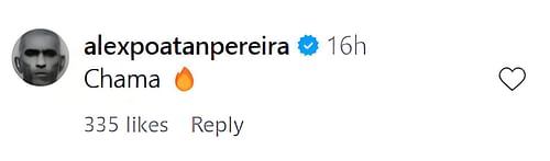 Alex Pereira's reaction to @mmauncensored__'s Instagram post.