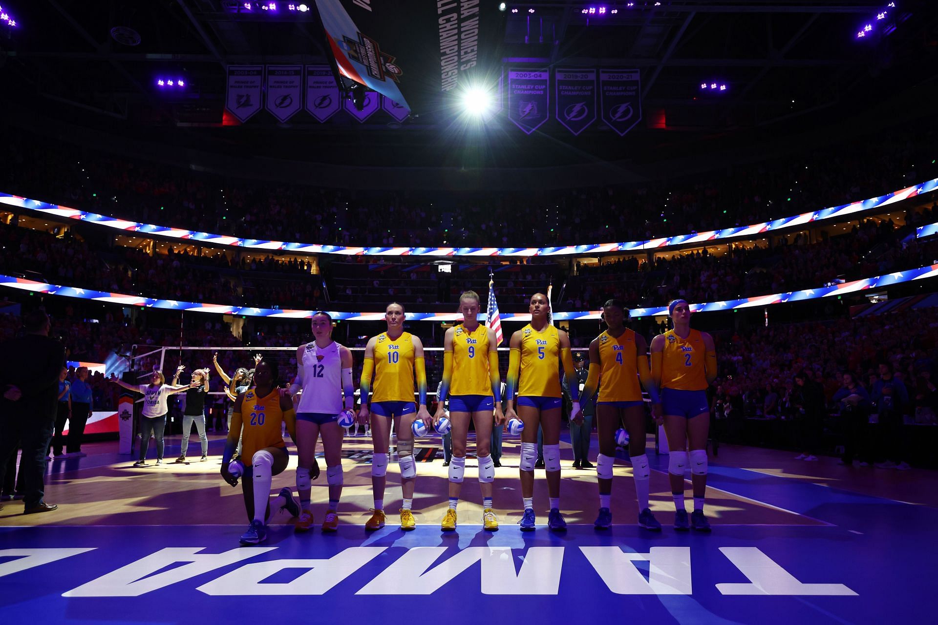 Pittsburgh Panthers at the 2023 Division I Women&rsquo;s Volleyball Semifinals against the Nebraska Cornhuskers (Photo by Jamie Schwaberow/NCAA Photos via Getty Images)