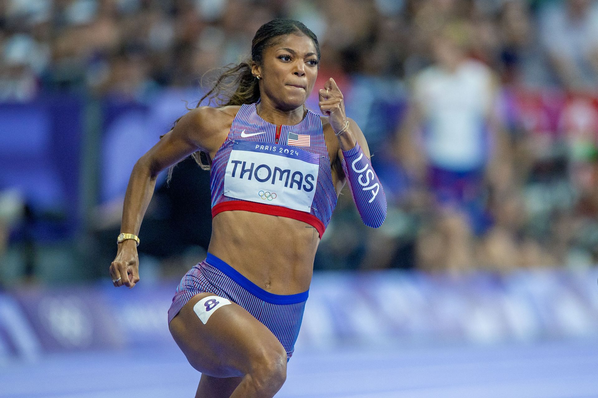 Gabby Thomas in action at the Paris Olympics (Image Source: Getty)