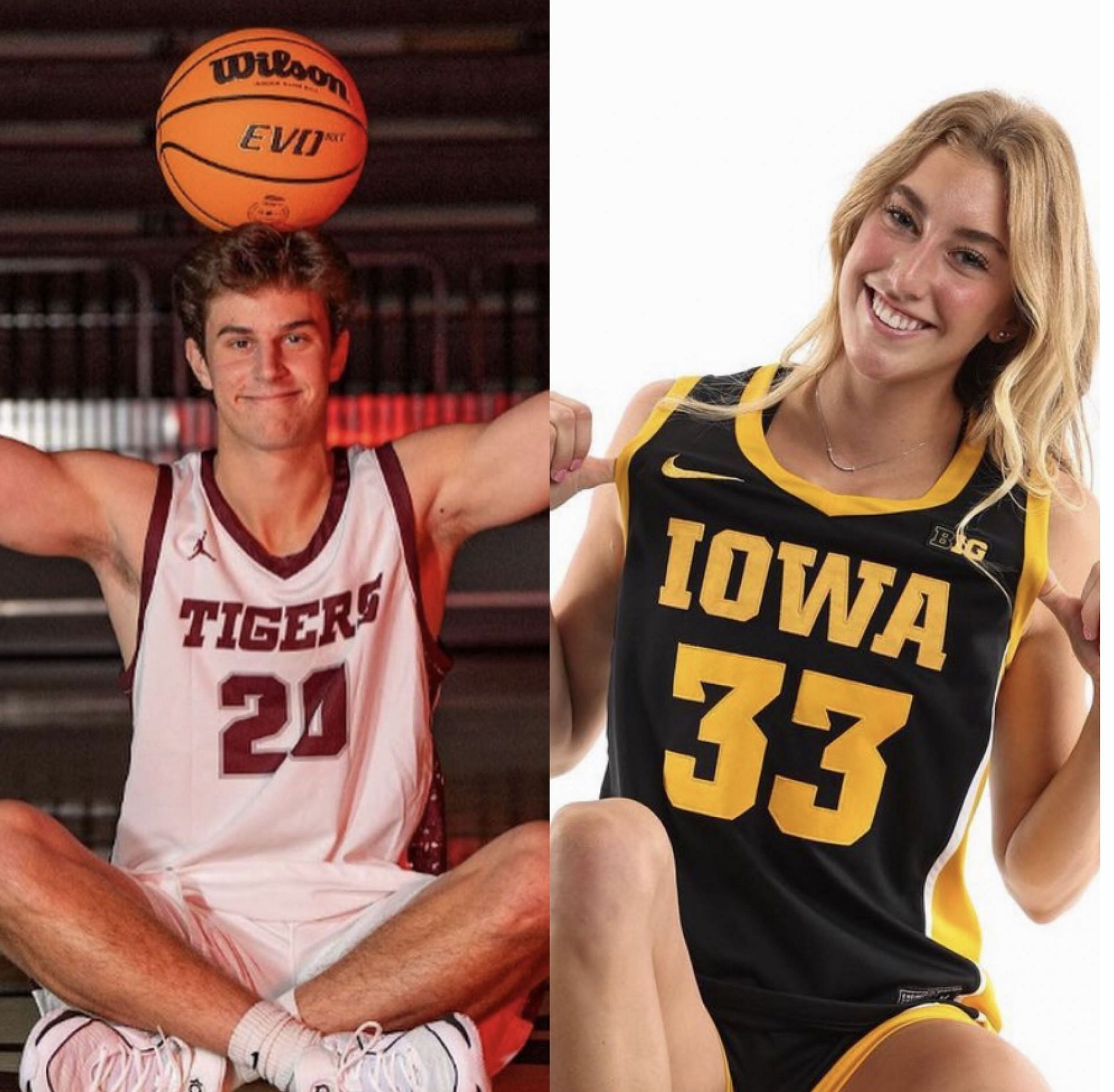 Iowa star Lucy Olson and boyfriend, Grayson Herr. IG photos via @gjherr.20 and @lucy3olsen