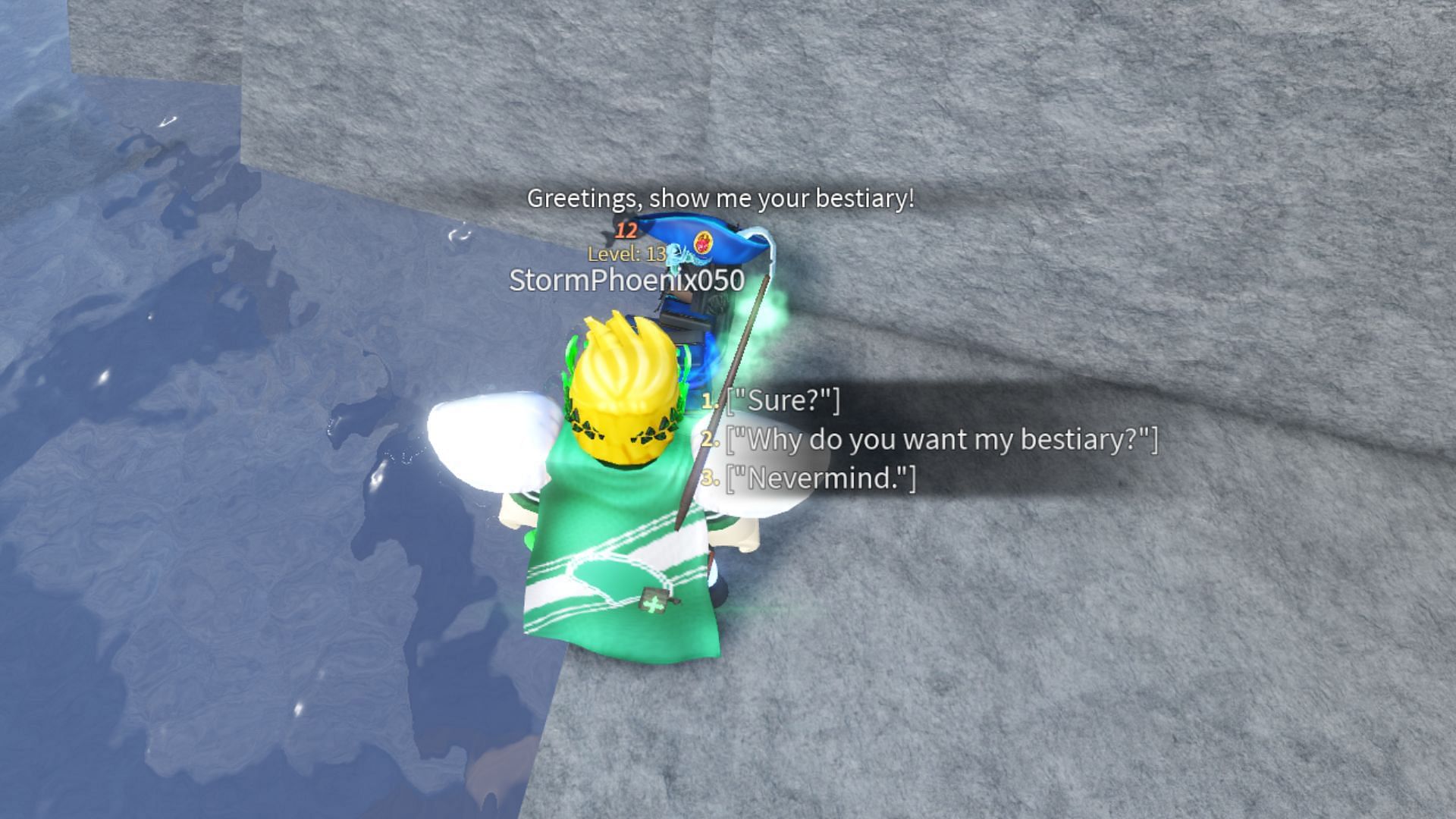 The NPC who sells the Destiny Rod (Image via Roblox)