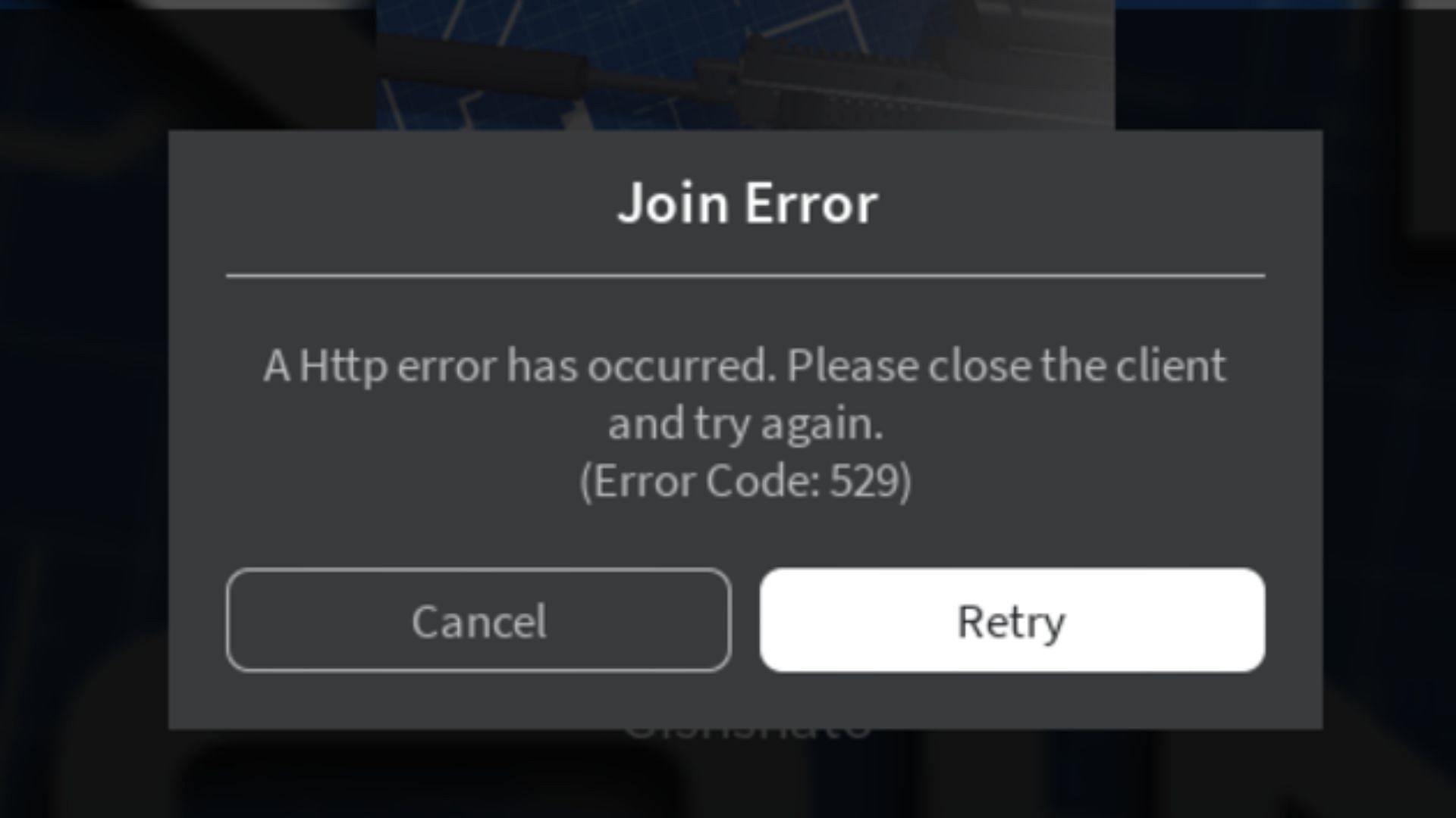 Error code 529 occurs due to server issues (Image via Roblox @ PizzaArmy333)