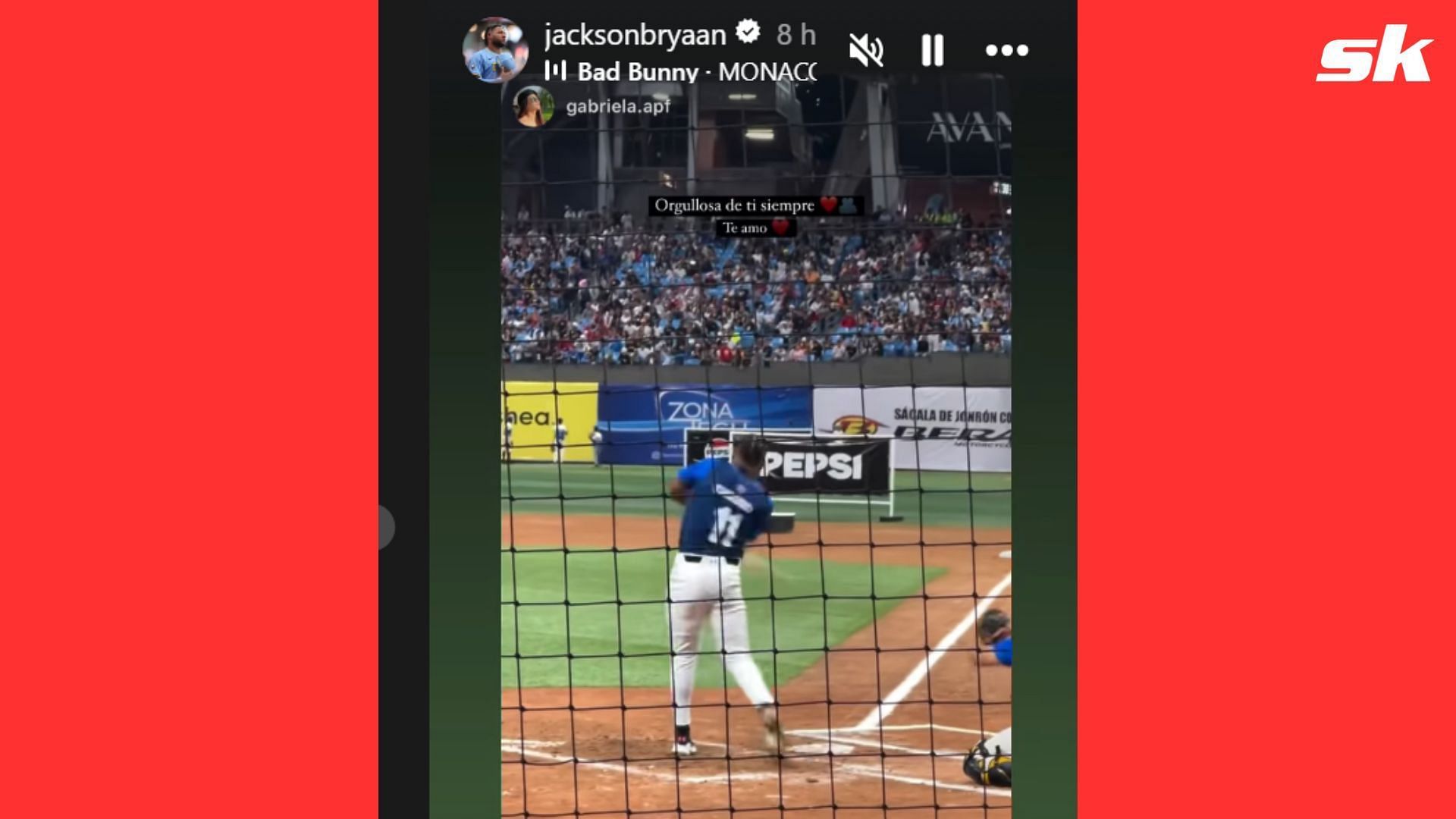 Jackson Chourio going deep at the 2024 Pepsi Junron - Instagram/gabrielaap