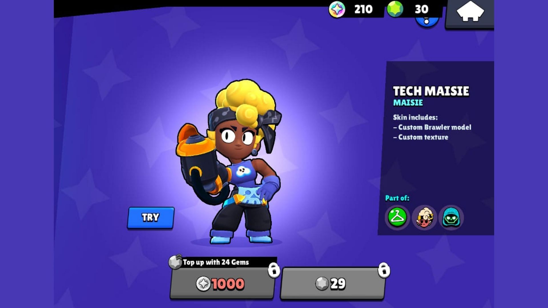 All details regarding the Brawl Stars Tech Maisie skin (Image via Supercell)