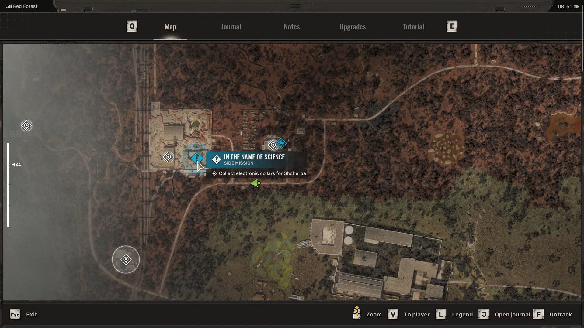 The location in the Red Forest area of Stalker 2&#039;s map (Image via GSC Game World/ Youtube@ WoW Quests)