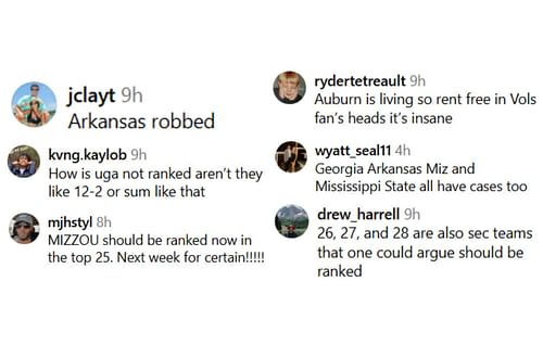 Fans react to the latest AP Poll rankings