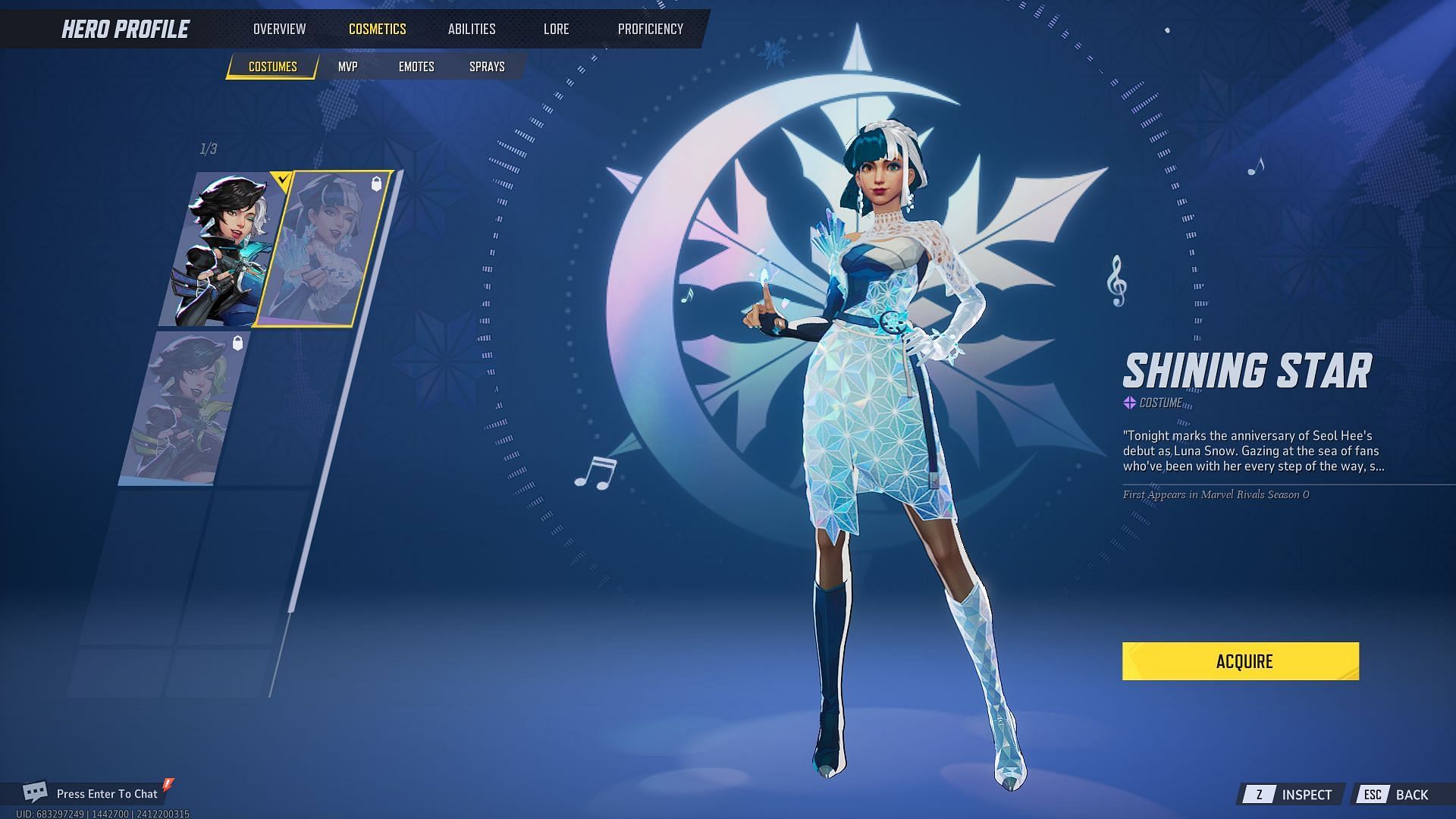 The Luma Snow skin, Shining Star can be chosen as a reward (Image via NetEase Games)