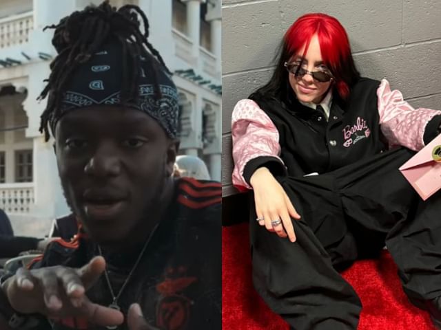 KSI releases new song, fans think it has Billie Eilish (Image via YouTube/@JJ Olatunji and Instagram/@Billie Eilish)