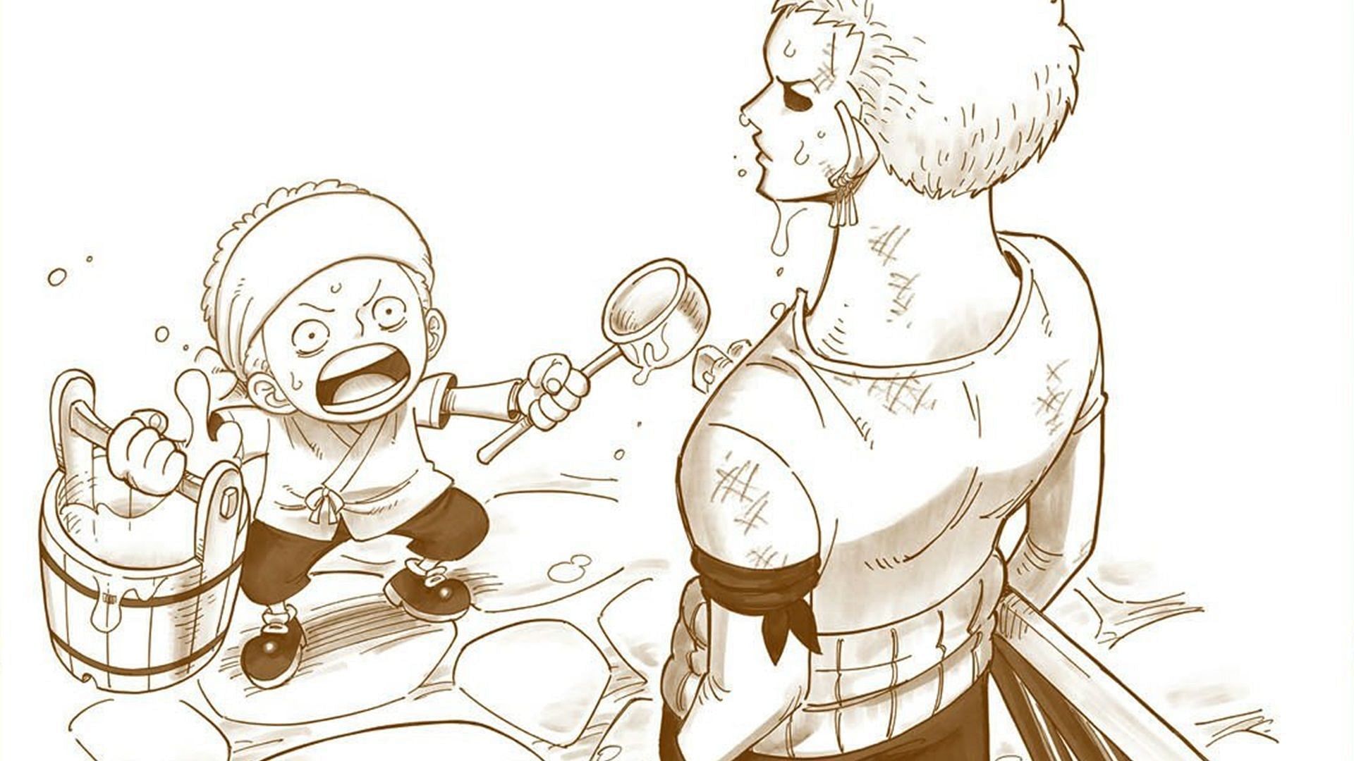 Zoro and Tsubaki in One Piece novel ZORO (Image via Shueisha)