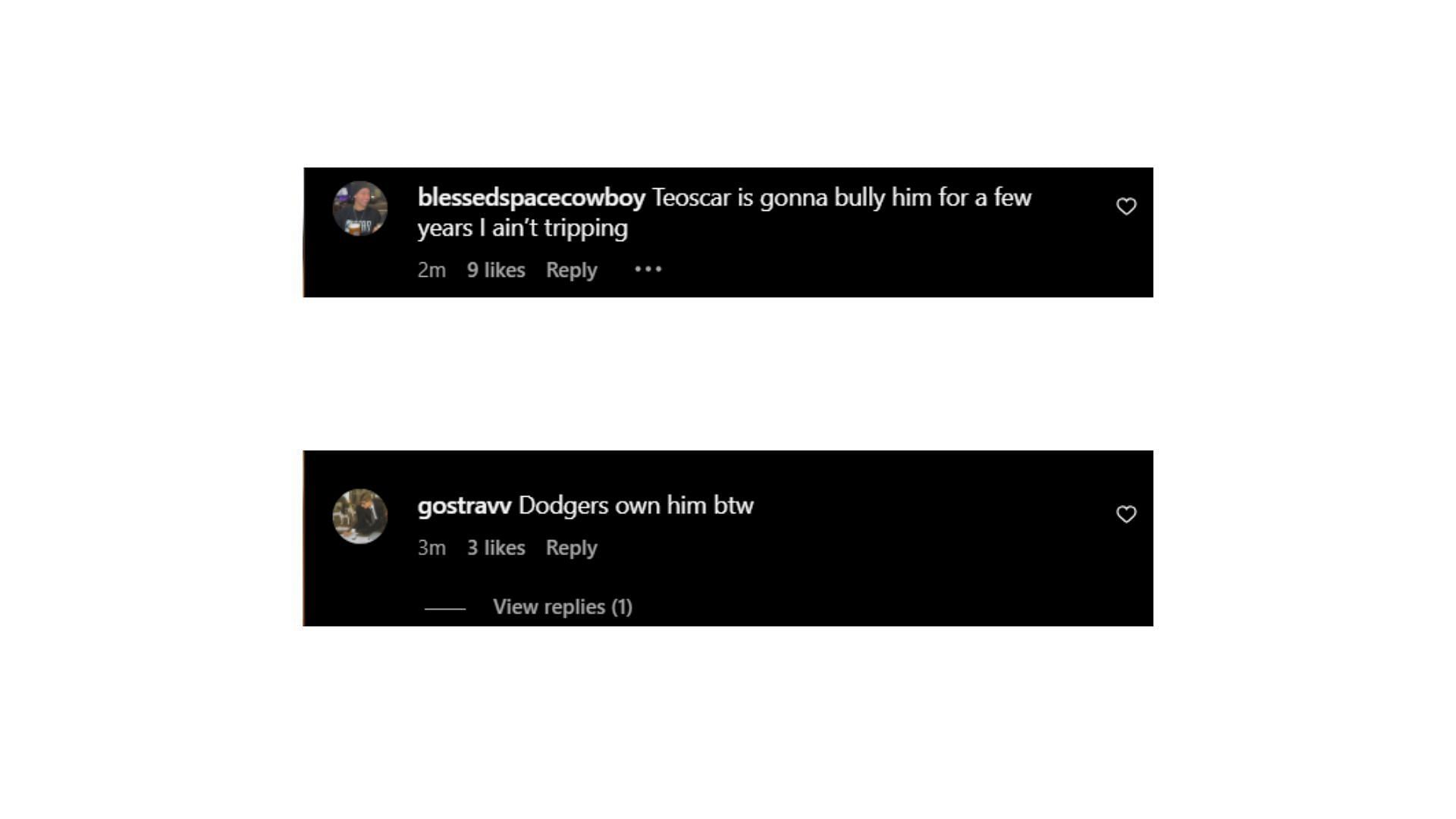 Reactions to Corbin Burnes signing with the Dbacks on Instagram. (Source: Instagram @mlbonfox)