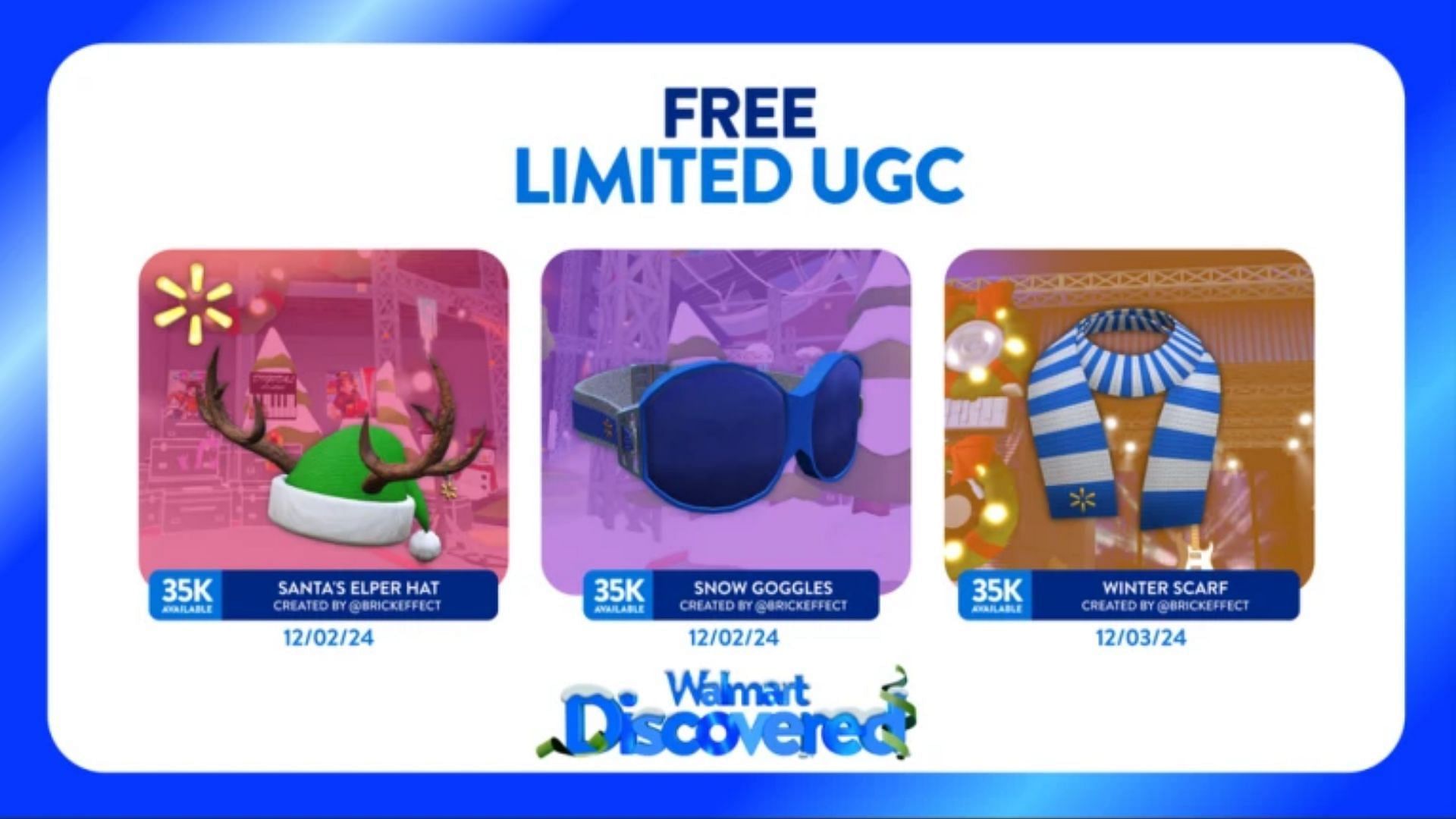 The three UGCs (Image via Roblox)