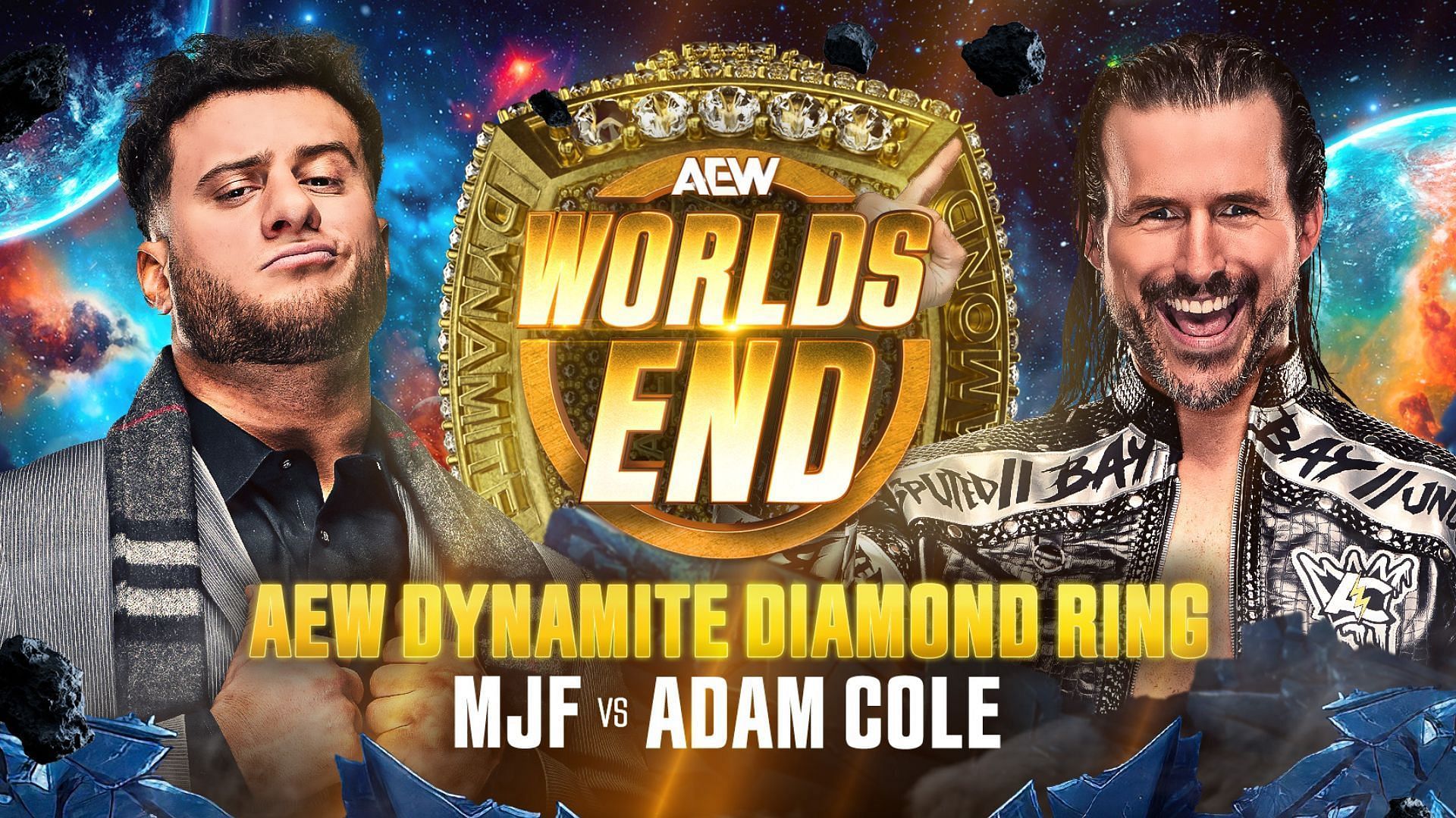 MJF and Adam Cole will battle at Worlds End 2024. (Image via AEW Facebook) 