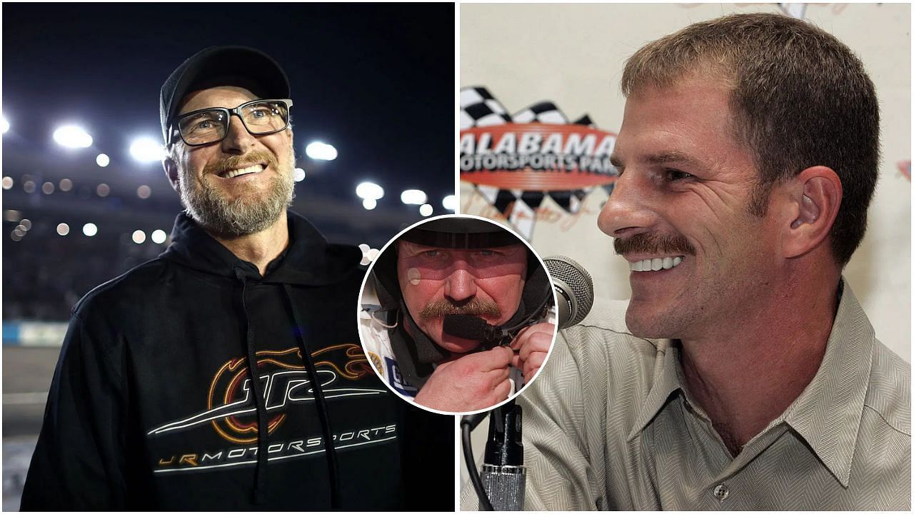 NASCAR Hall of Famer Dale Earnhardt Jr. (L), Kerry Earnhardt (R), Dale Earnhardt Sr. (inset) [via IMAGN]