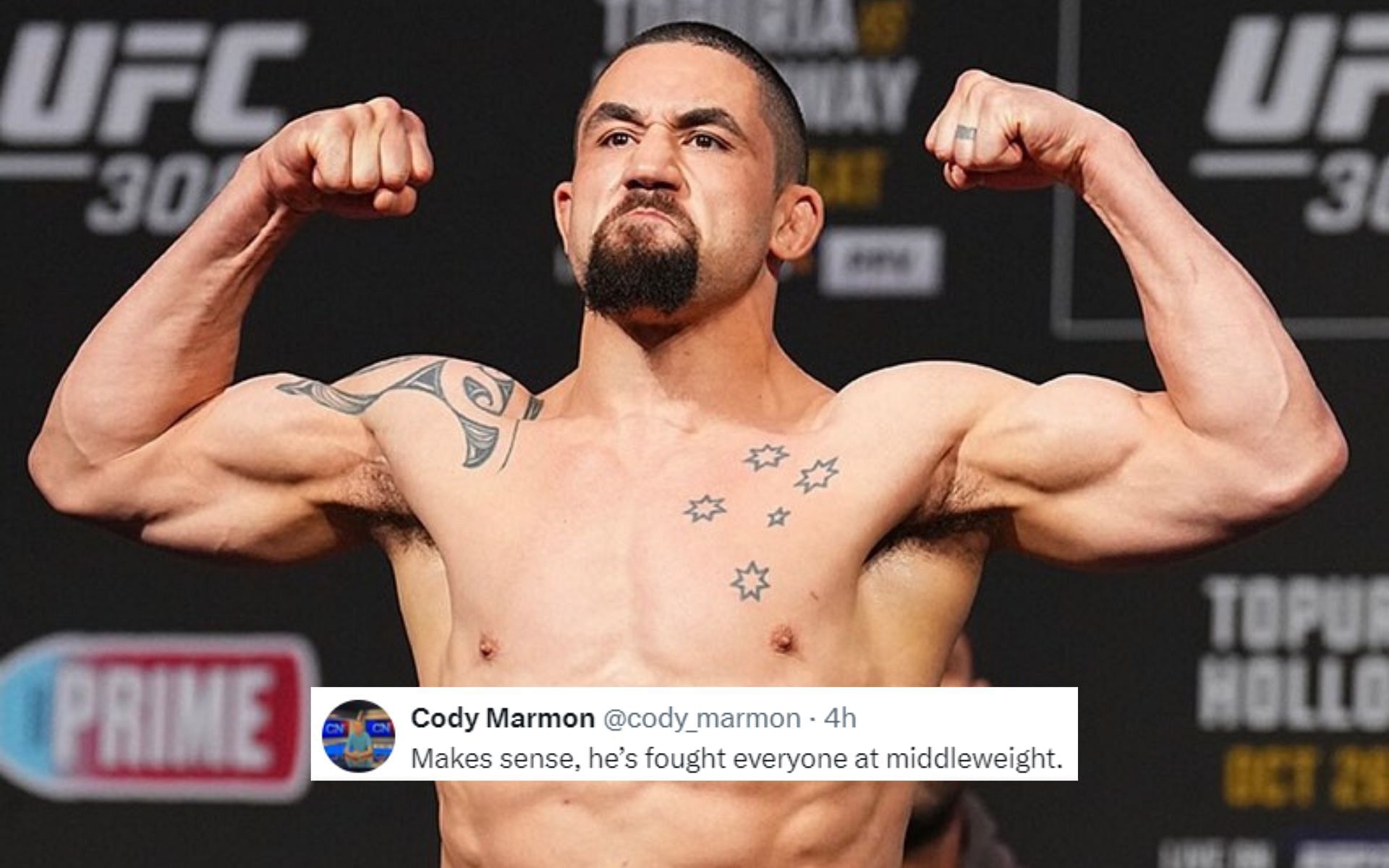 Fans react to Robert Whittaker