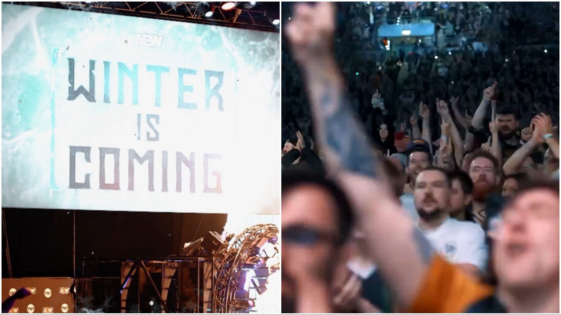 AEW Winter Is Coming: Dynamite stage, AEW fans at Dynamite