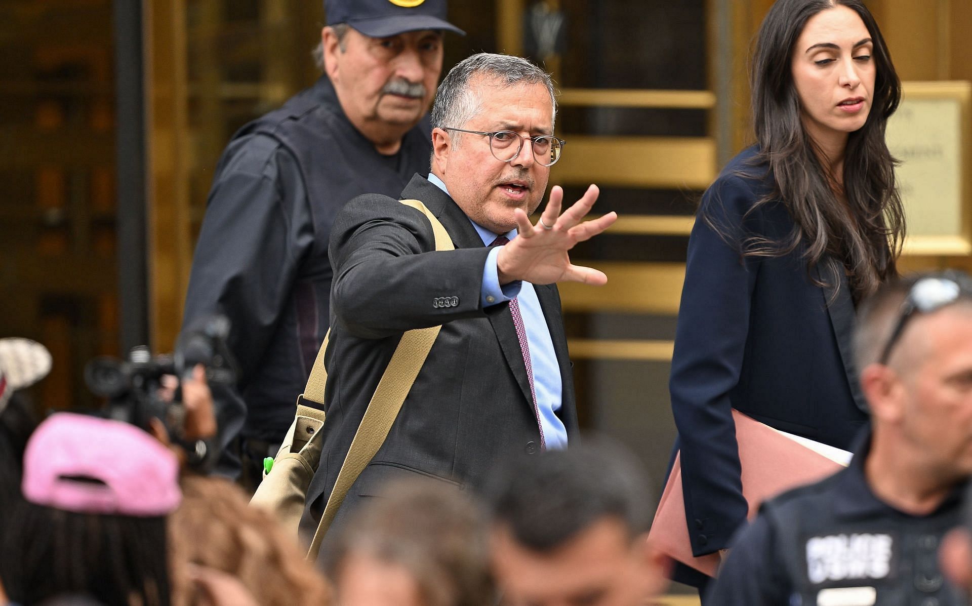 Lawyer for Sean Combs, Marc Agnifilo, speaks to members of the media outside US District Court on September 17, 2024, in New York City (Image via Getty/James Devaney)