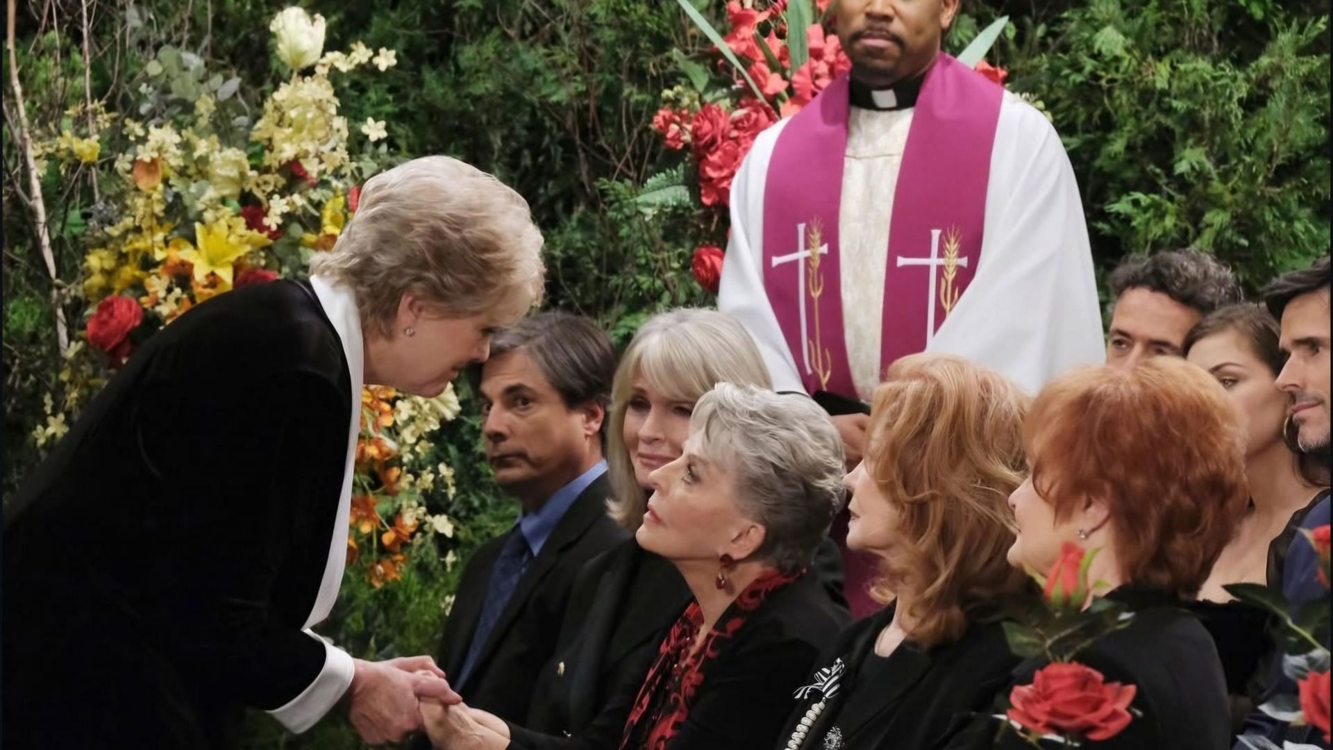 A still from Doug&#039;s funeral on Days of Our Lives (via @dayspeacock / Instagram)