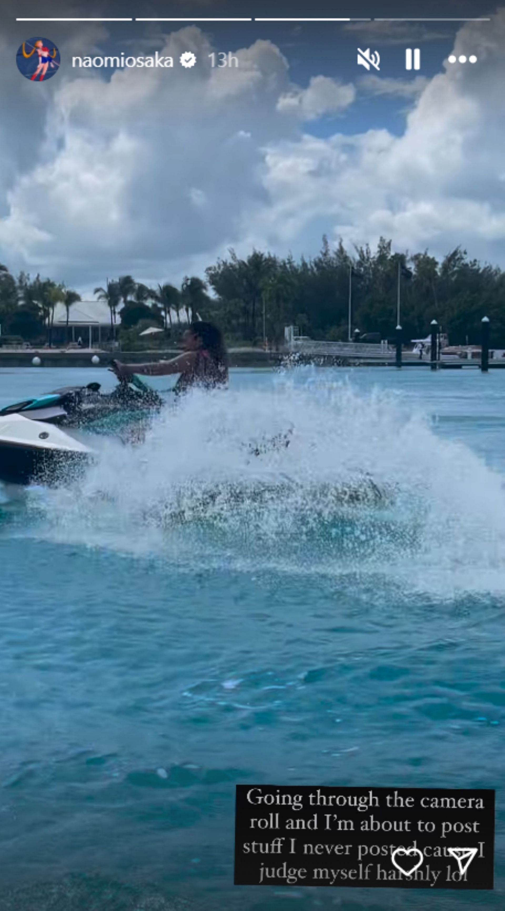 Naomi Osaka jet skiing; Instagram - @naomiosaka