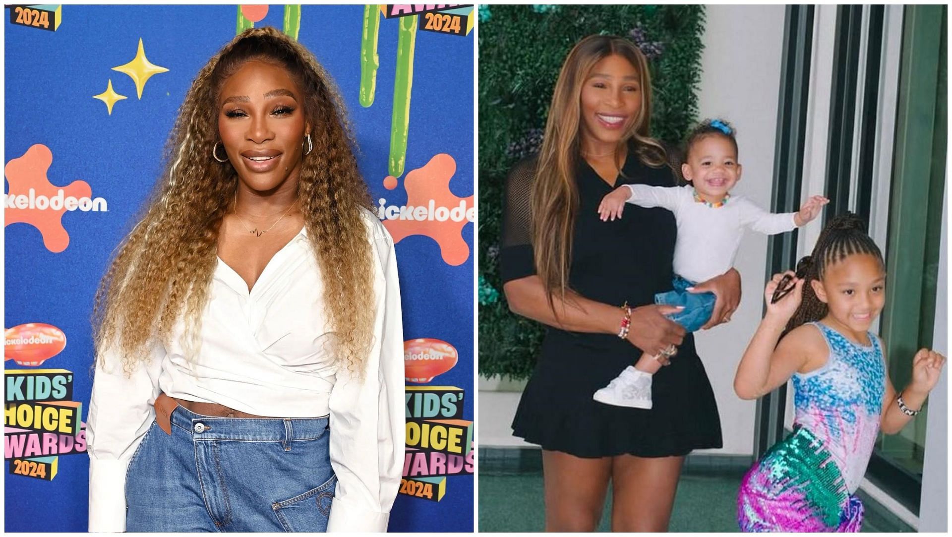 Serena Williams and her daughters Olympia and Adira