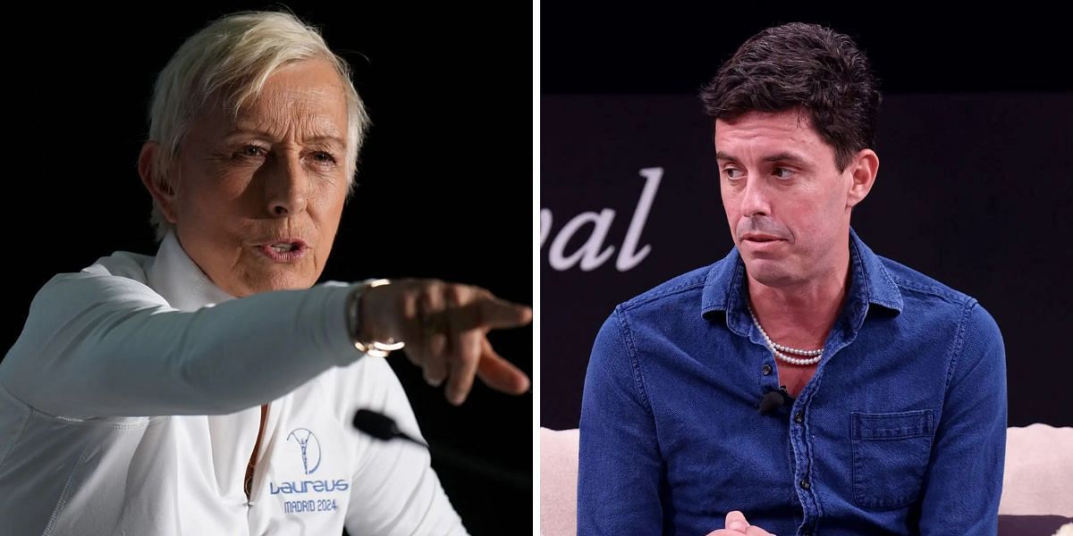 Martina Navratilova (L), Tim Miller (R), Sources: Getty