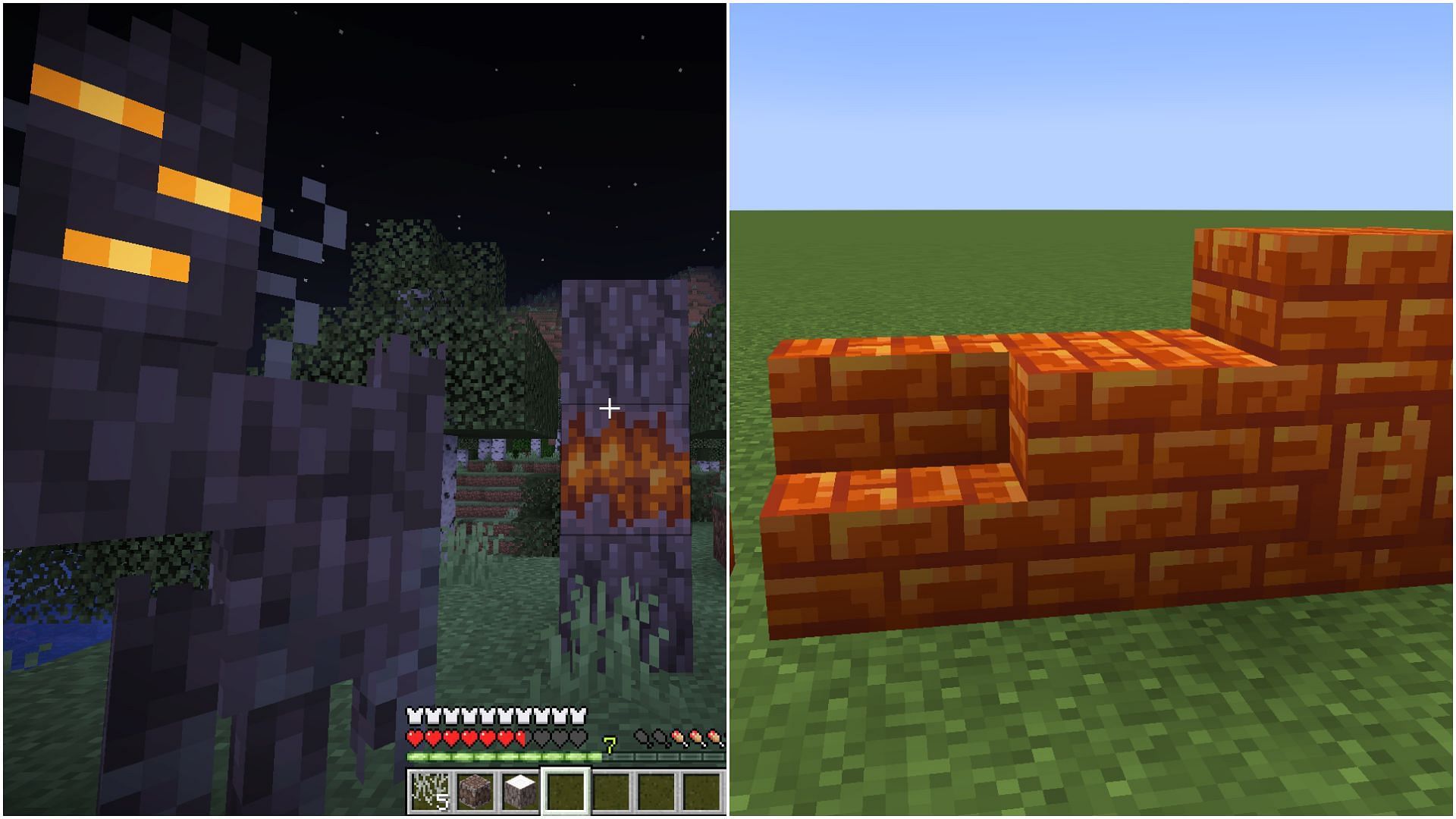 Hitting Creaking will give resin that can be made into blocks or armor trim dye (Image via Mojang Studios)